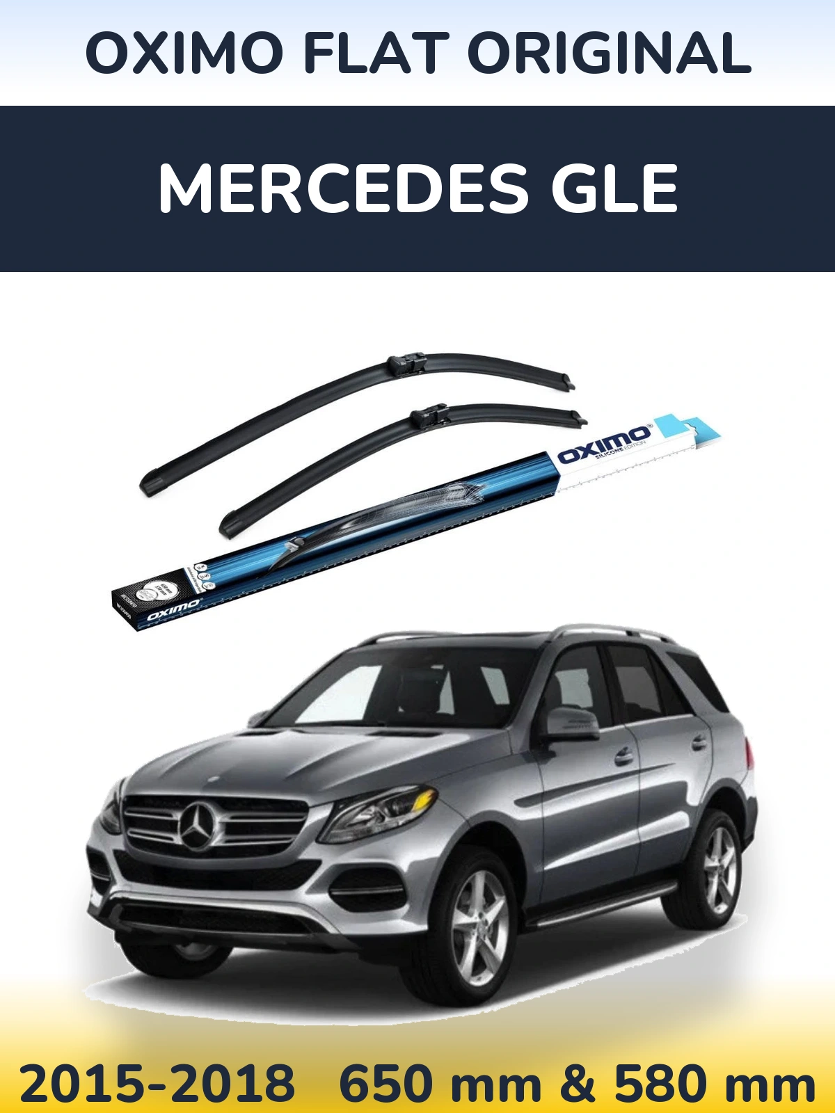 Sada předních stěračů Oximo Flat Original 650 a 580 mm pro Mercedes GLE 2015-2018