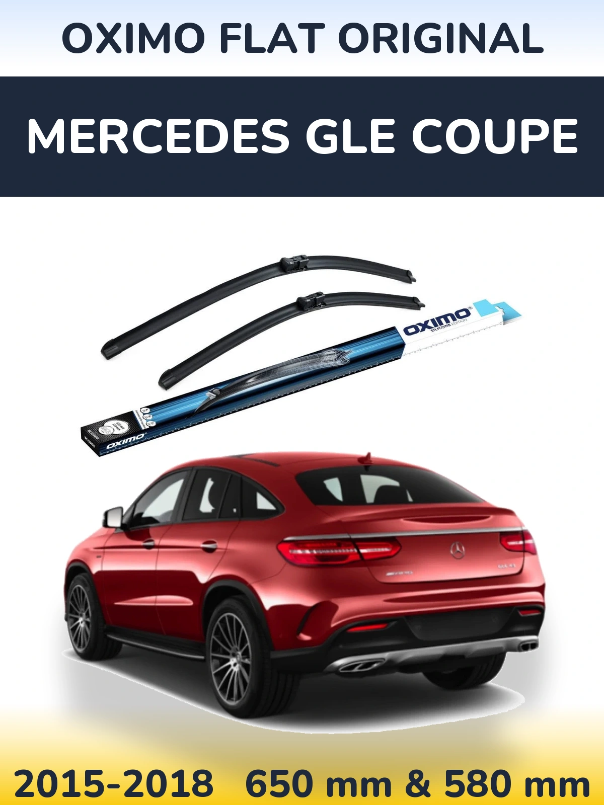 Sada předních stěračů Oximo Flat Original 650 a 580 mm pro Mercedes GLE Coupe 2015-2018