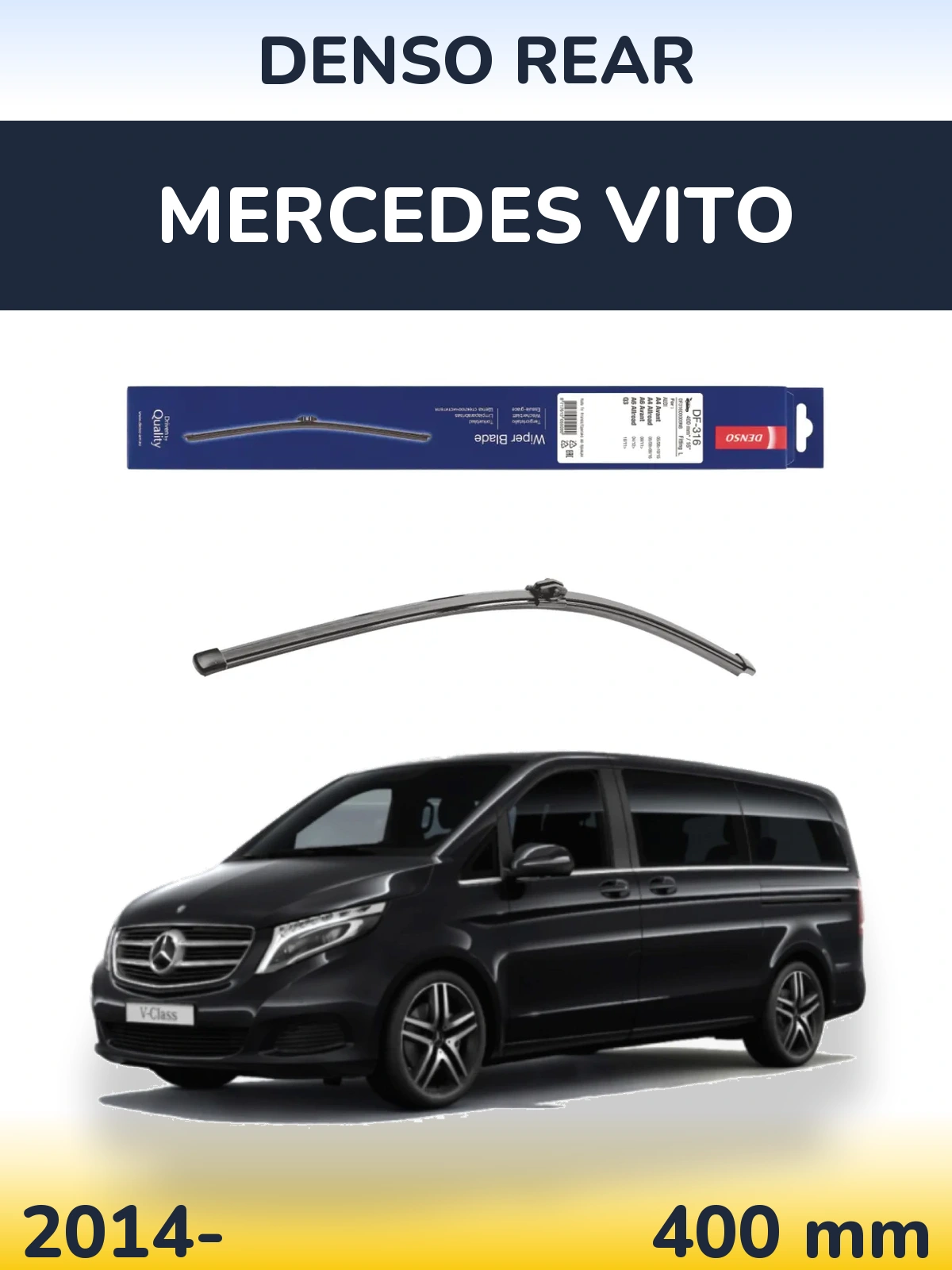 Zadní stěrač Denso Rear 400 mm pro Mercedes Vito 2014-2026