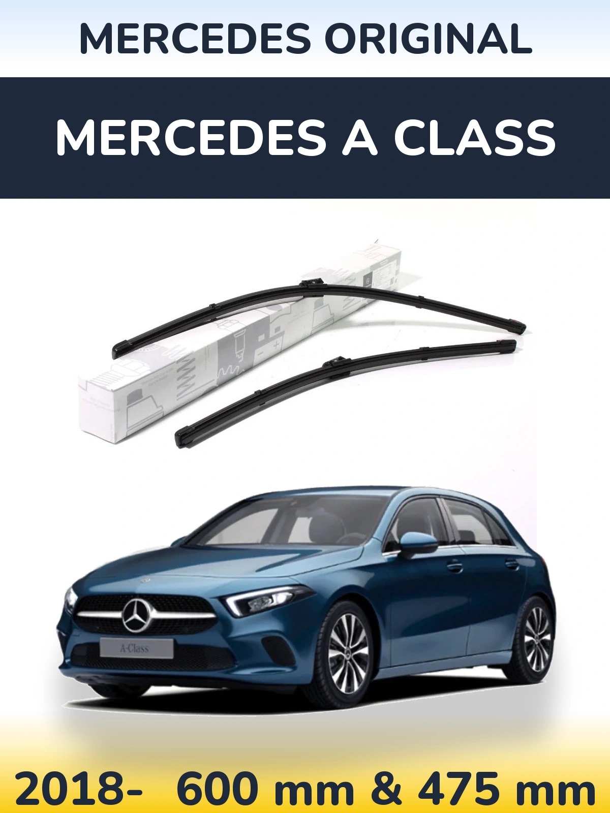 Sada předních stěračů Mercedes OEM Mercedes Original 600 a 475 mm pro Mercedes A Class 2018-2026