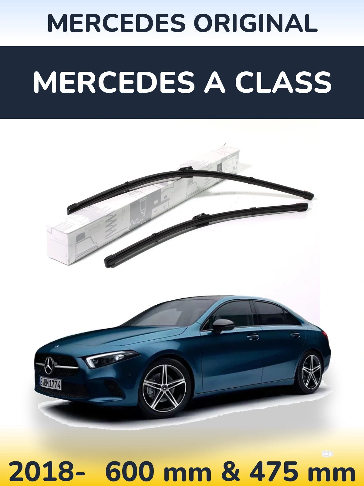 Sada předních stěračů Mercedes OEM Mercedes Original 600 a 475 mm pro Mercedes A Class 2018-2026