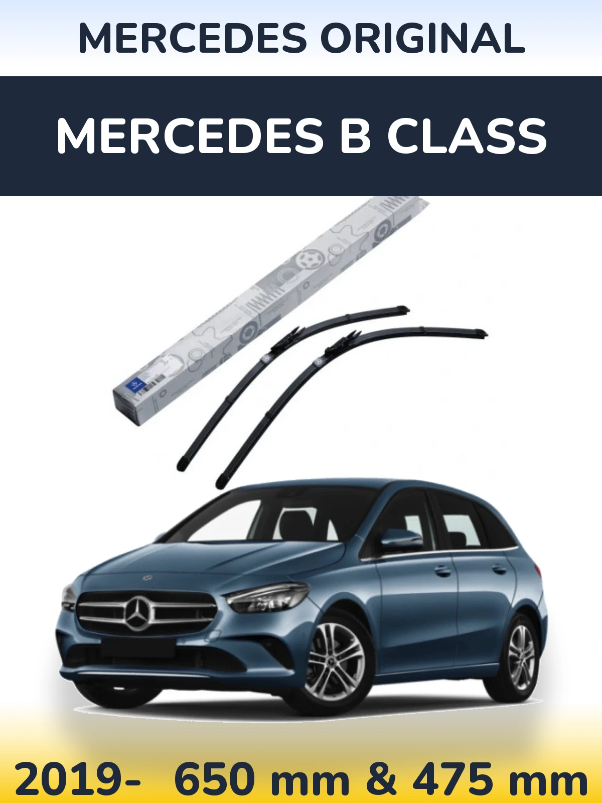 Sada předních stěračů Mercedes OEM Mercedes Original 650 a 475 mm pro Mercedes B Class 2019-2026