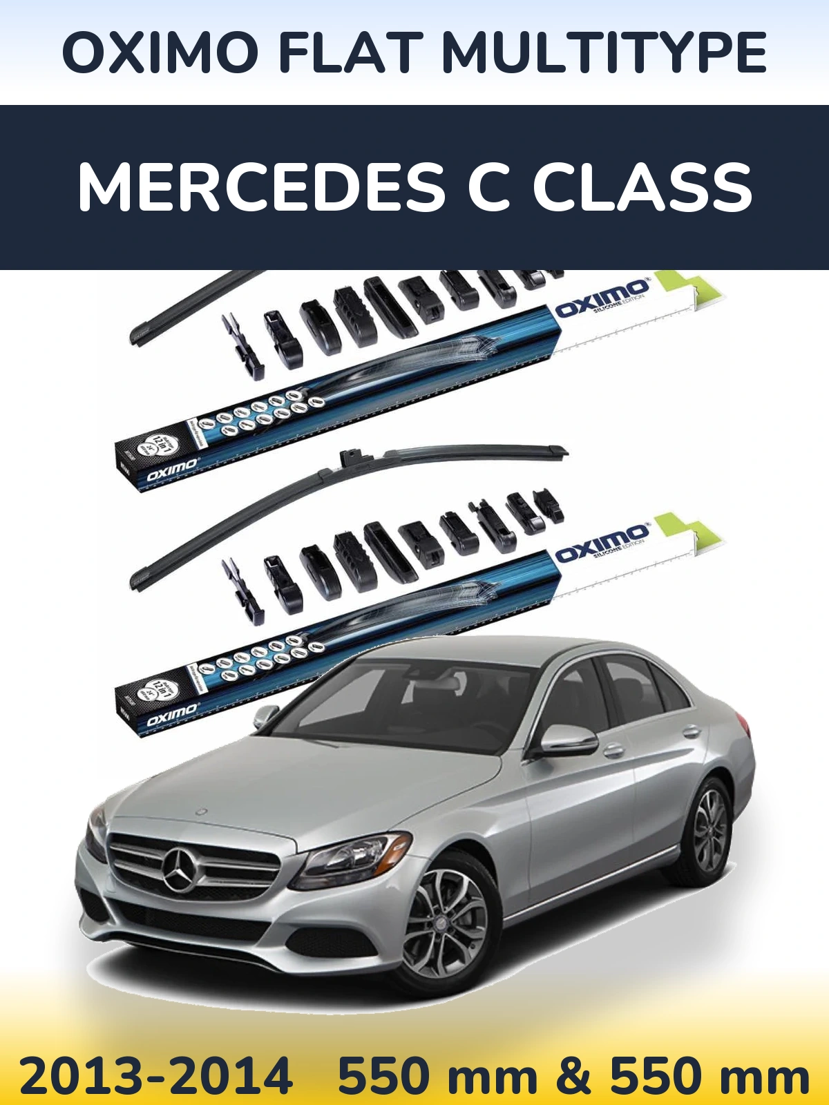 Sada předních stěračů Oximo Flat MultiType 550 a 550 mm pro Mercedes C Class 2013-2014