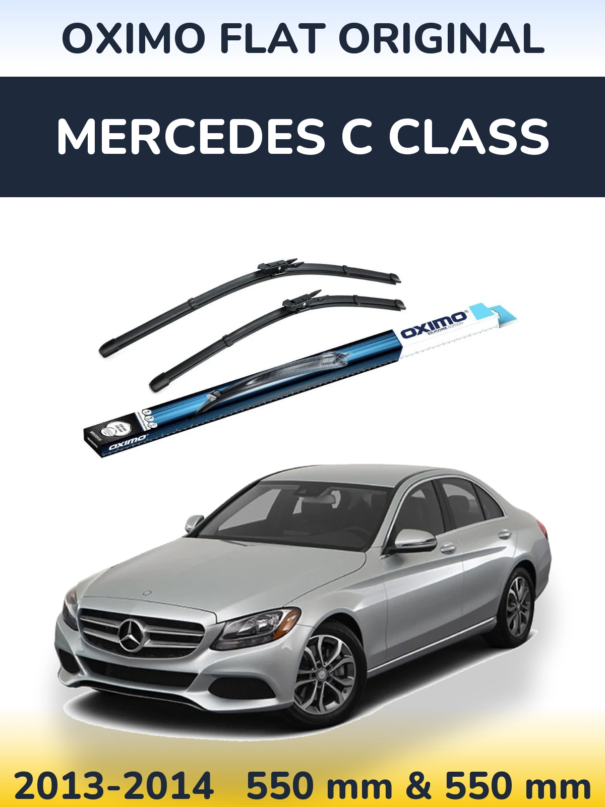 Sada předních stěračů Oximo Flat Original 550 a 550 mm pro Mercedes C Class 2013-2014