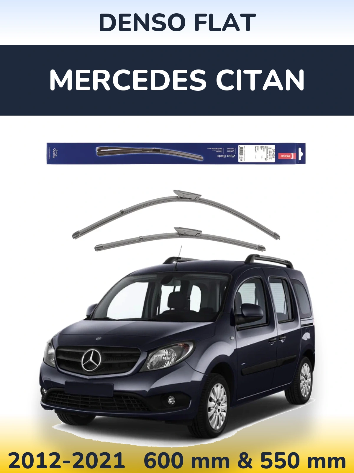 Sada předních stěračů Denso Flat 580 a 530 mm pro Mercedes Citan 2012-2021