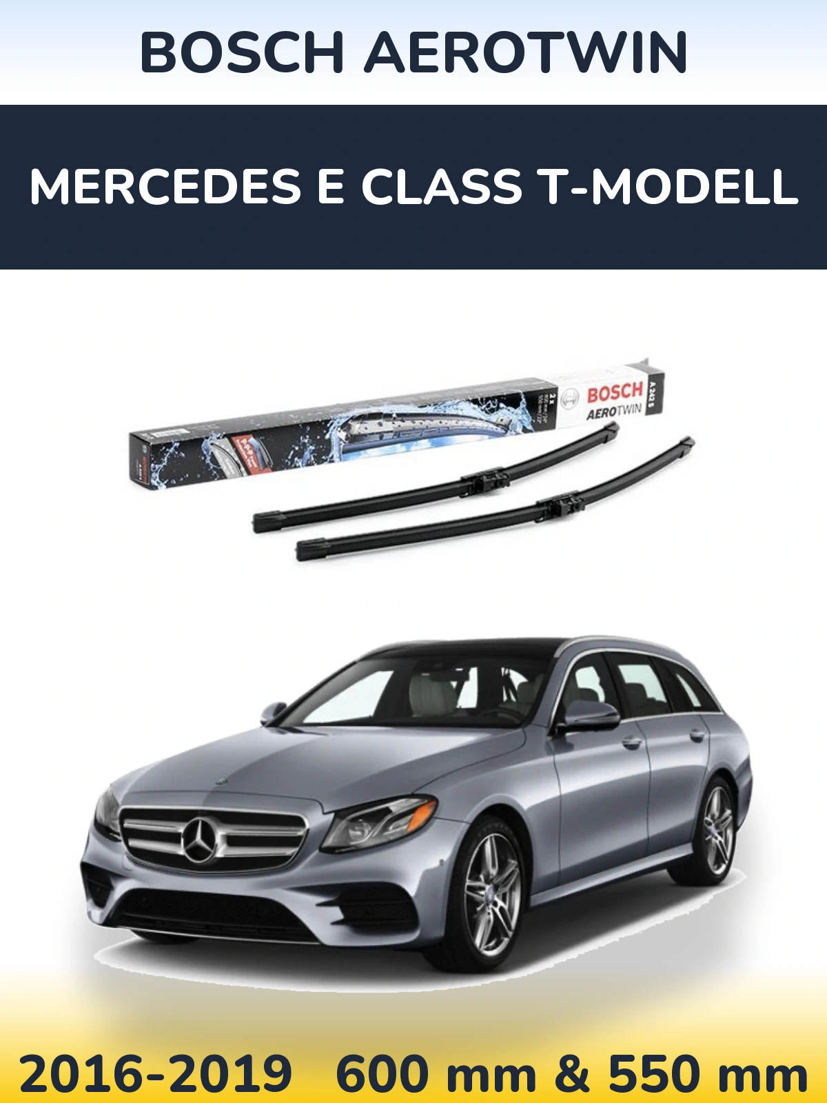 Комплект передніх щіток BOSCH AeroTwin 600 & 550 мм для Mercedes E Class T-Модельl 2016-2019