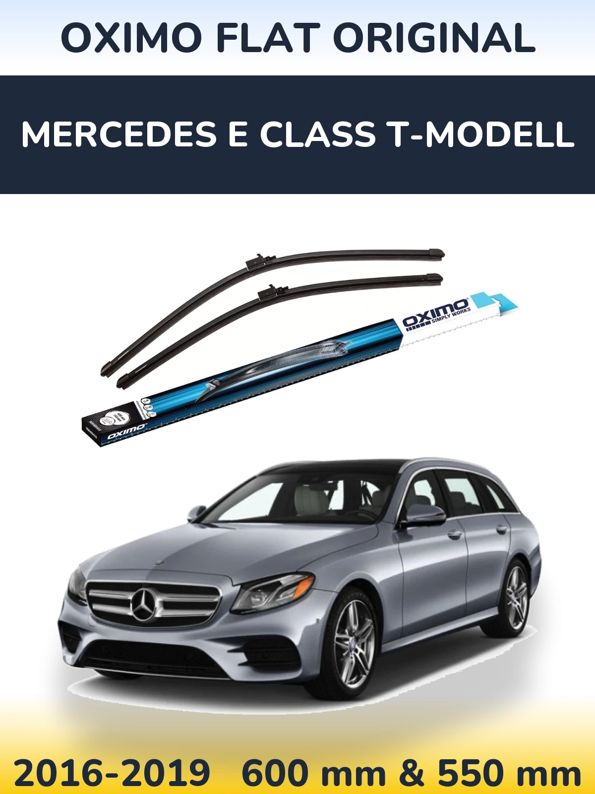 Sada předních stěračů Oximo Flat Original 600 a 550 mm pro Mercedes E Class T-Modell 2016-2019