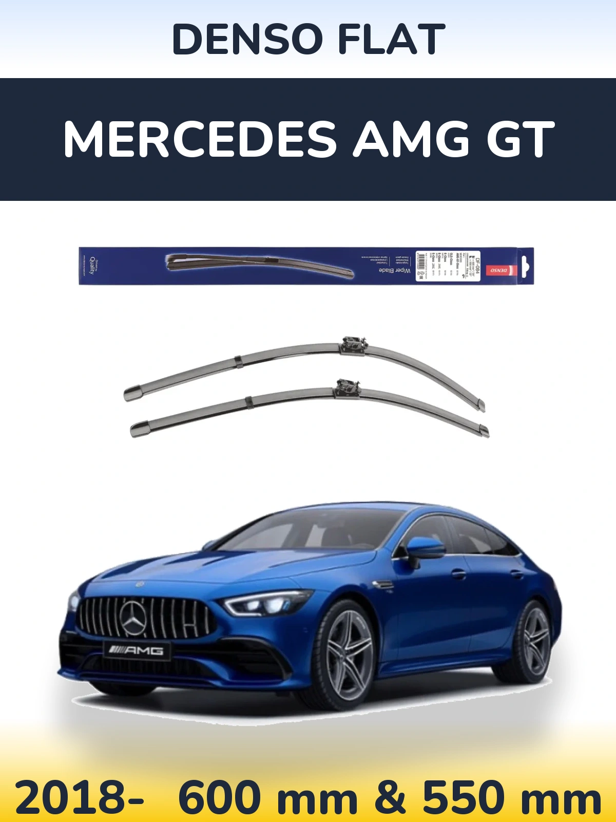 Sada předních stěračů Denso Flat 600 a 550 mm pro Mercedes AMG GT 2018-2026