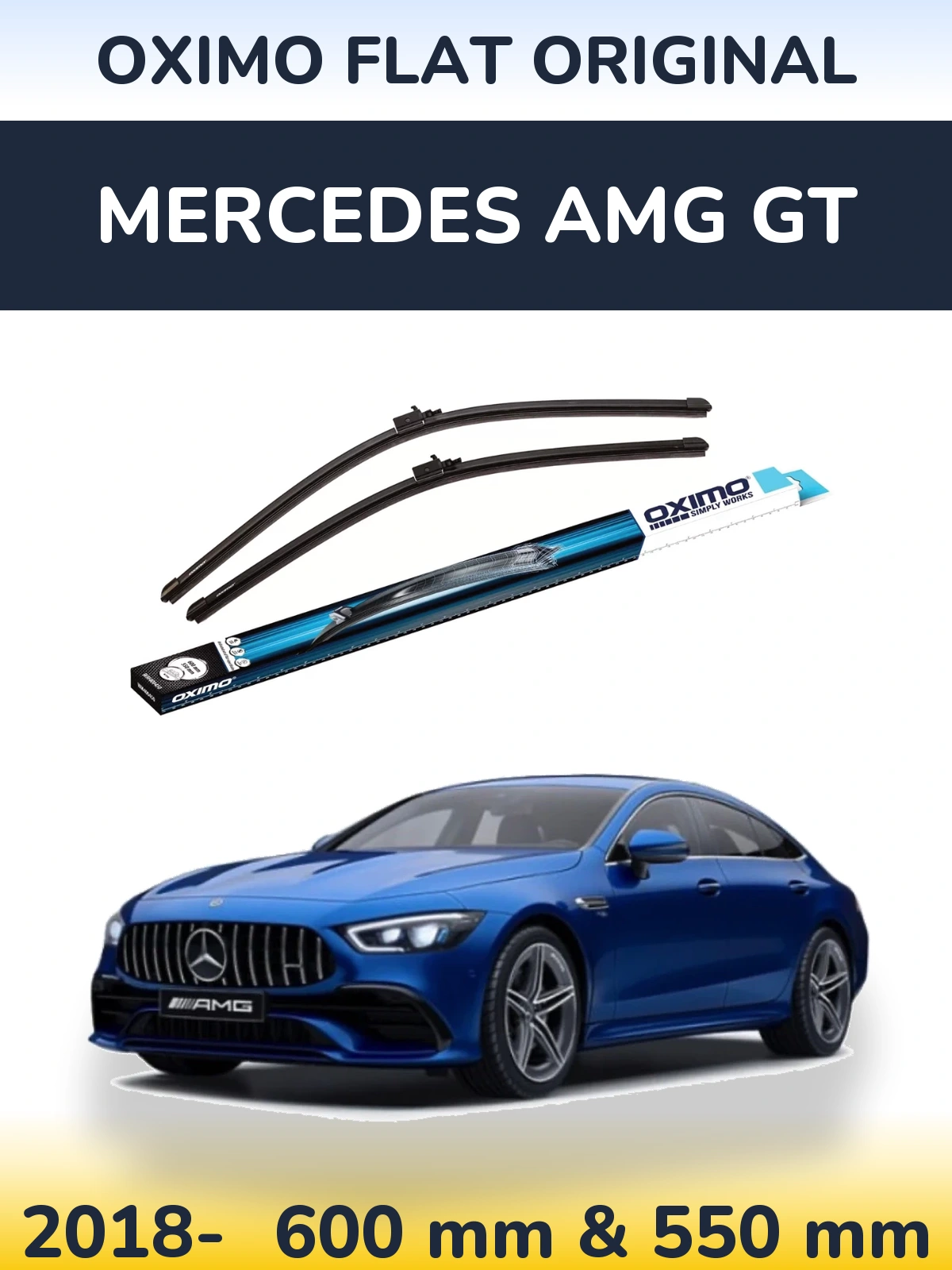 Sada předních stěračů Oximo Flat Original 600 a 550 mm pro Mercedes AMG GT 2018-2026