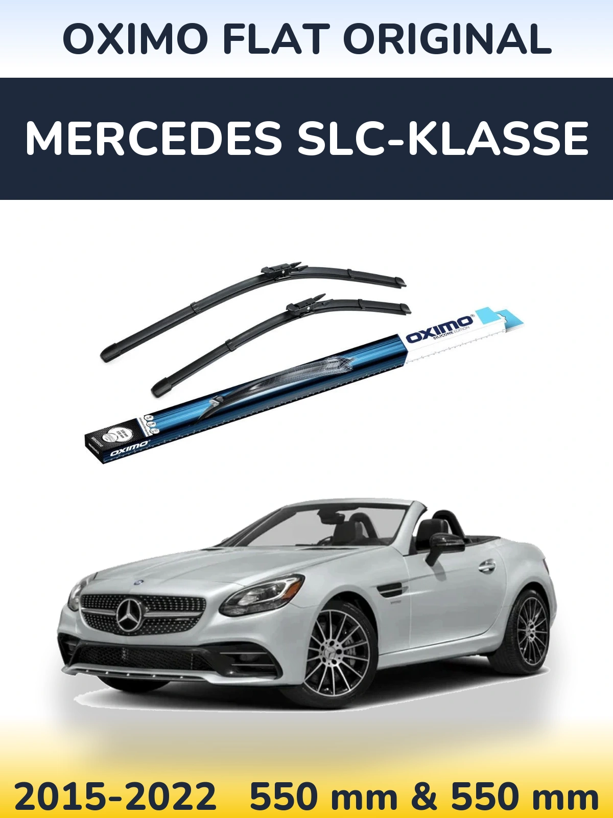 Комплект передніх щіток Oximo Flat Original 550 & 550 мм для Mercedes SLC-Klasse 2015-2022