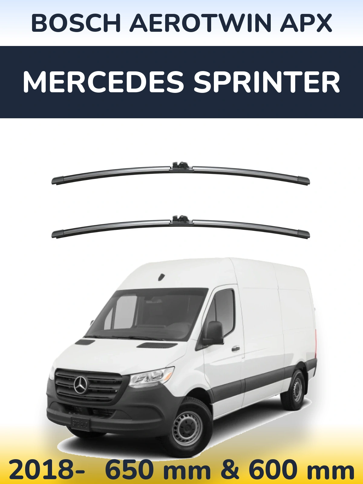 Sada předních stěračů BOSCH AeroTwin APX 650 a 600 mm pro Mercedes Sprinter 2018-2026
