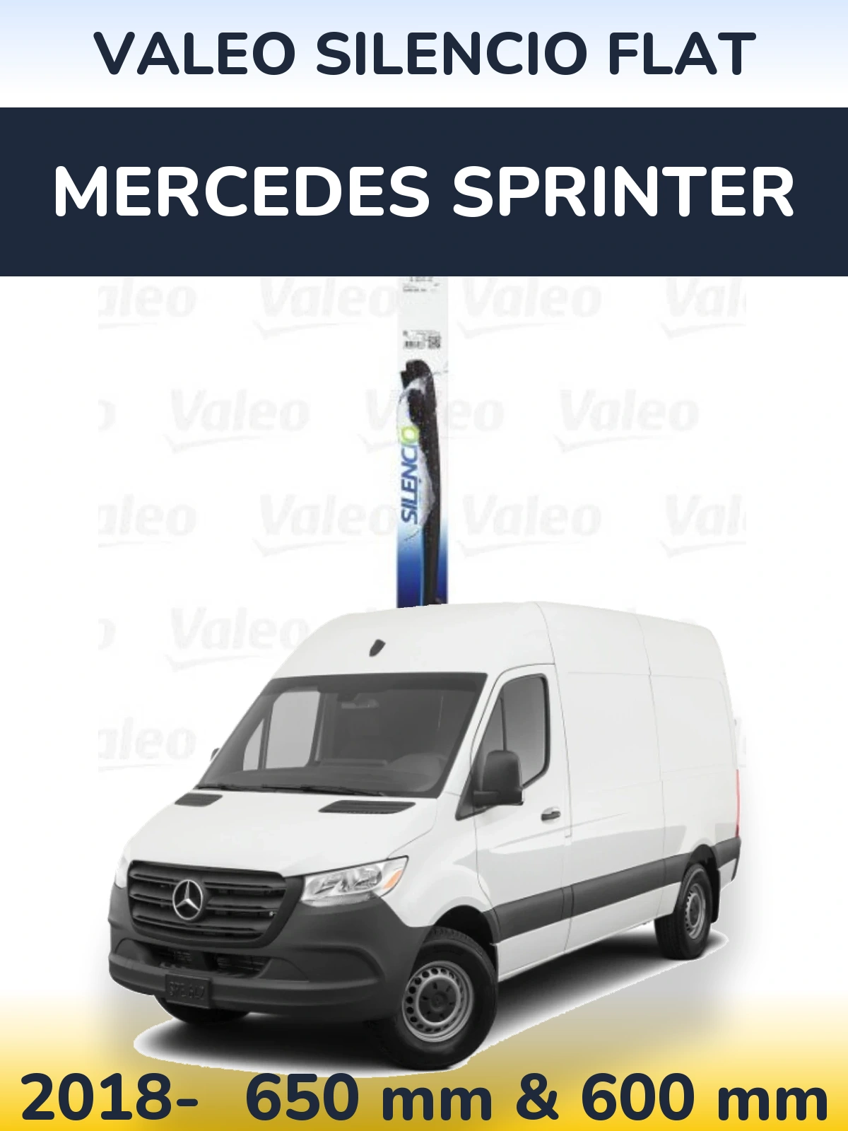 Sada předních stěračů Valeo Silencio Flat 650 a 600 mm pro Mercedes Sprinter 2018-2026