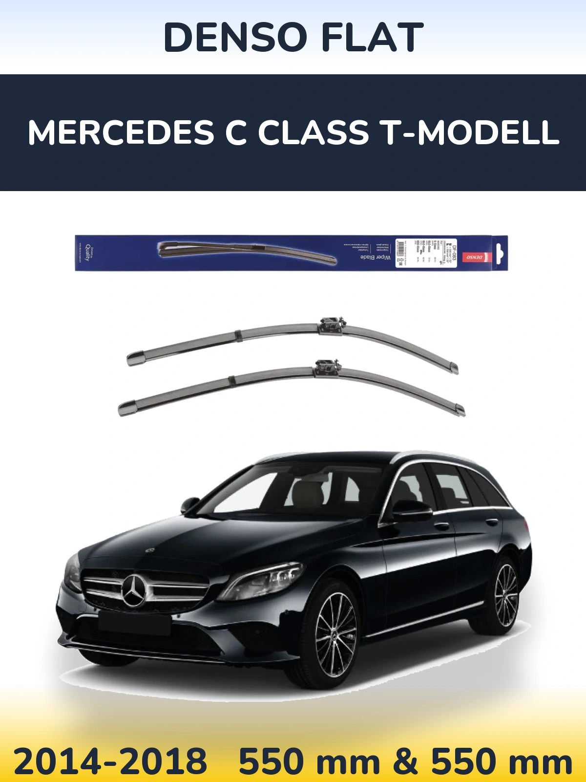 Sada předních stěračů Denso Flat 550 a 550 mm pro Mercedes C Class T-Modell 2014-2018