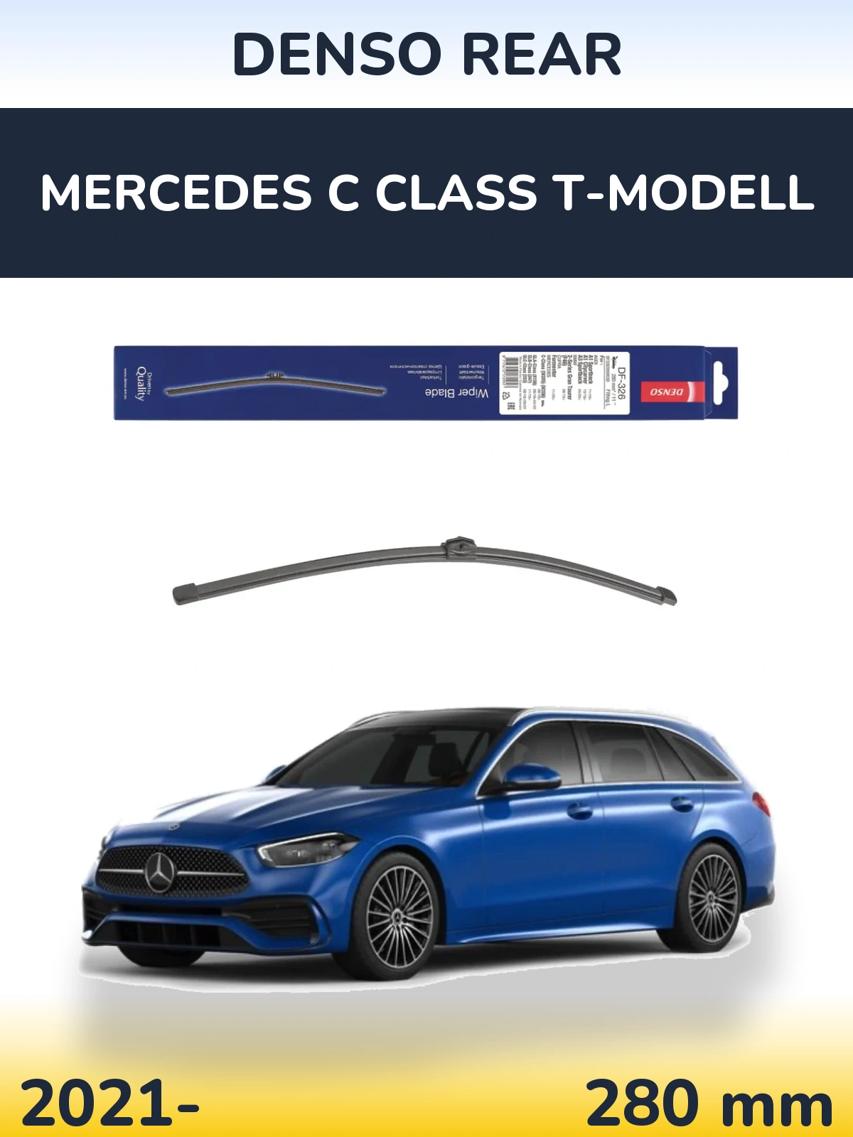 Zadní stěrač Denso Rear 285 mm pro Mercedes C Class T-Modell 2021-2026