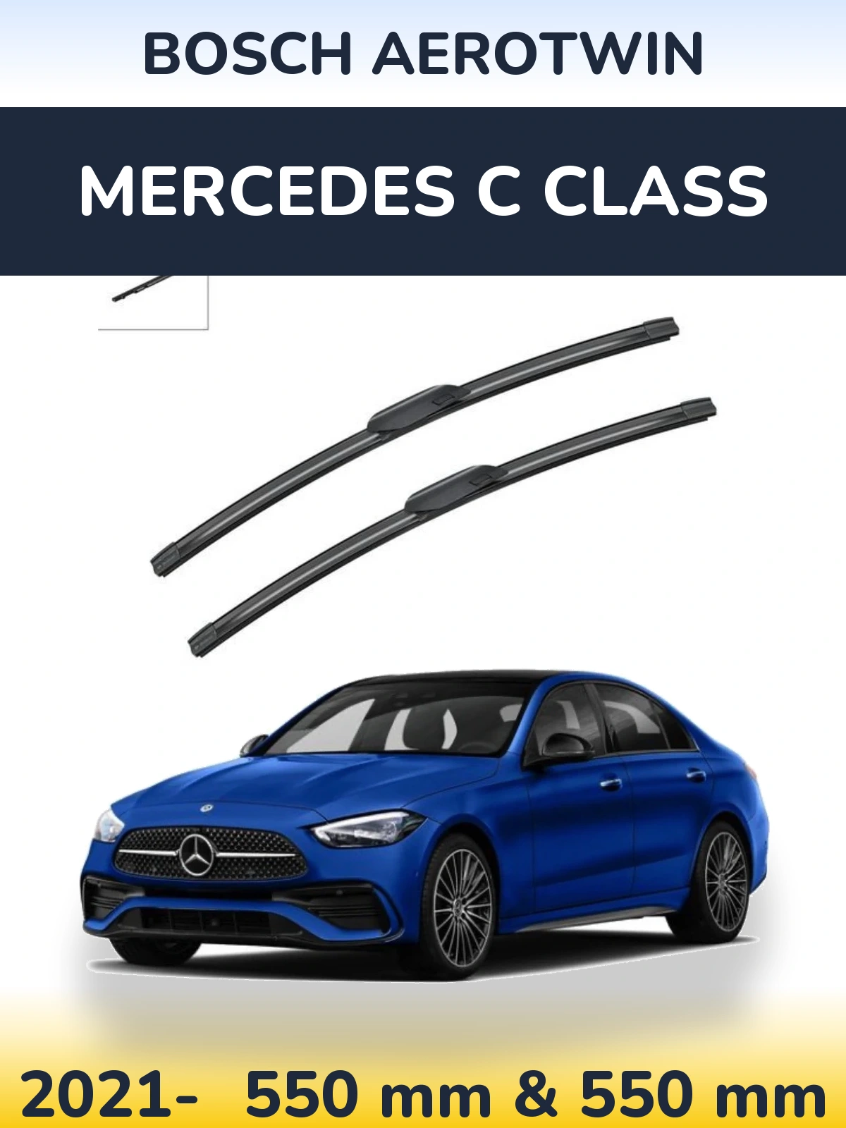 Sada předních stěračů BOSCH AeroTwin 550 a 550 mm pro Mercedes C Class 2021-2026