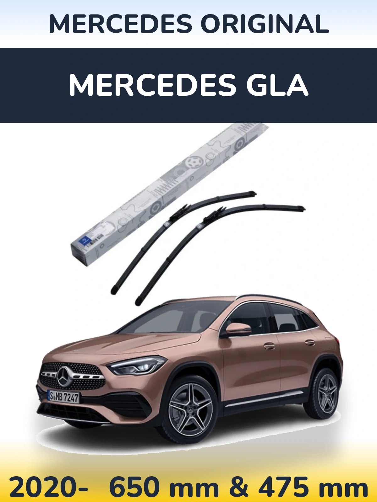 Комплект передніх щіток Mercedes OEM Mercedes Original 650 & 475 мм для Mercedes GLA 2020-2026