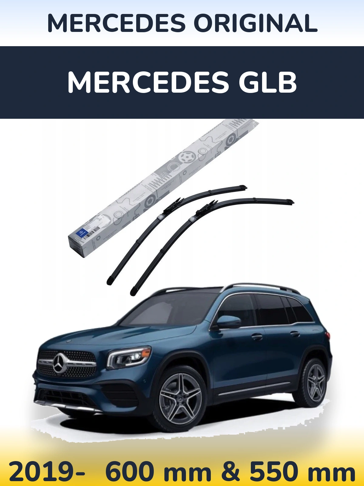 Sada předních stěračů Mercedes OEM Mercedes Original 600 a 550 mm pro Mercedes GLB 2019-2026