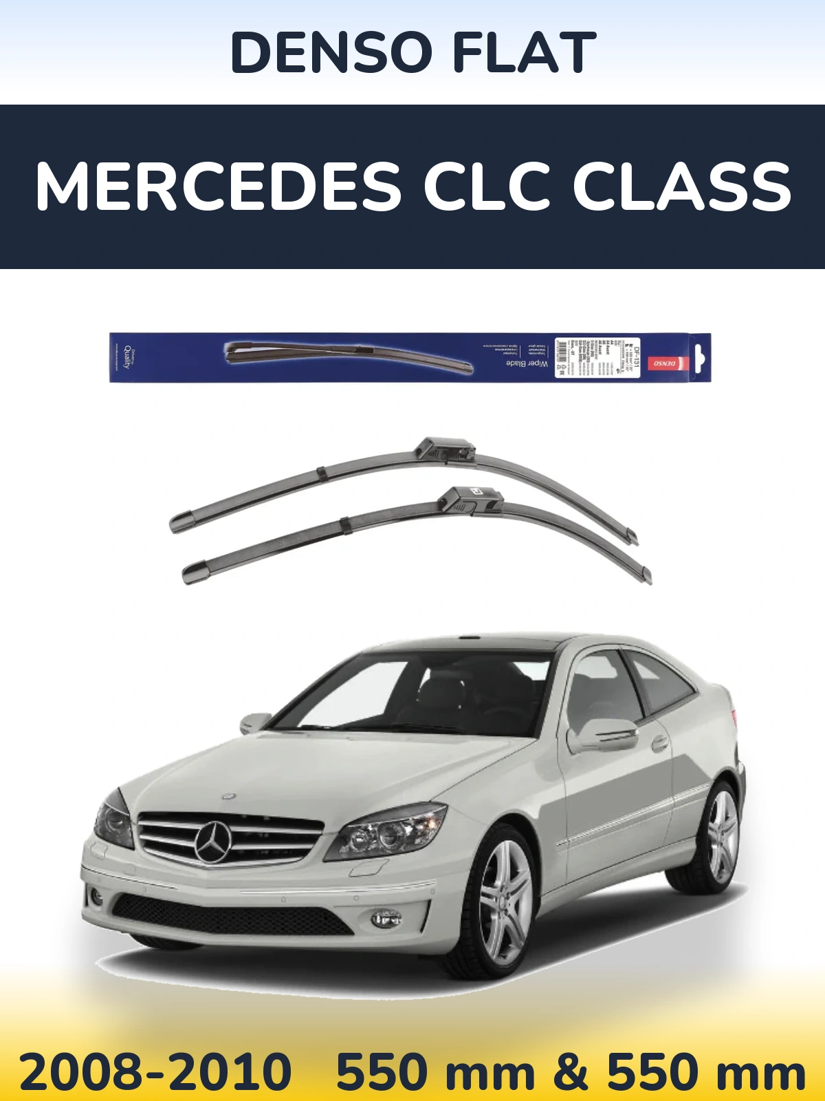 Sada předních stěračů Denso Flat 550 a 550 mm pro Mercedes CLC Class 2008-2010