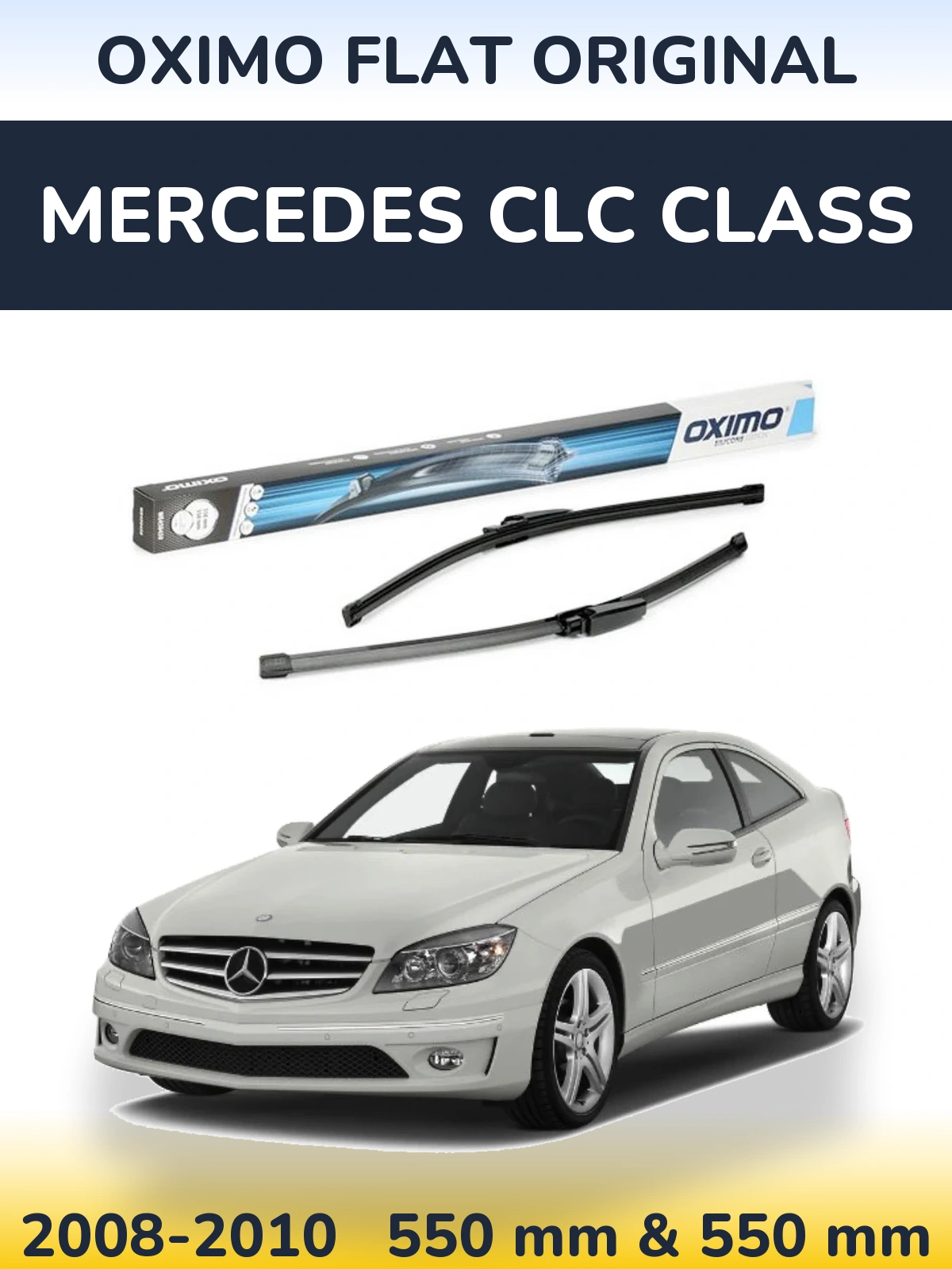 Sada předních stěračů Oximo Flat Original 550 a 550 mm pro Mercedes CLC Class 2008-2010