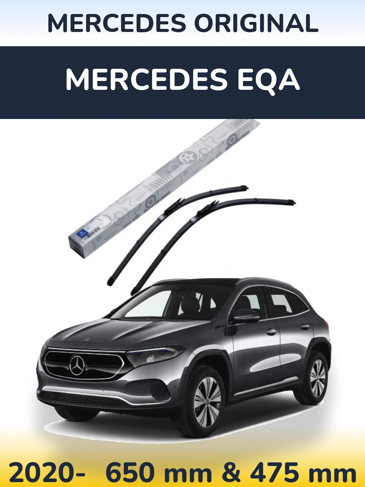 Sada předních stěračů Mercedes OEM Mercedes Original 650 a 475 mm pro Mercedes EQA 2020-2026