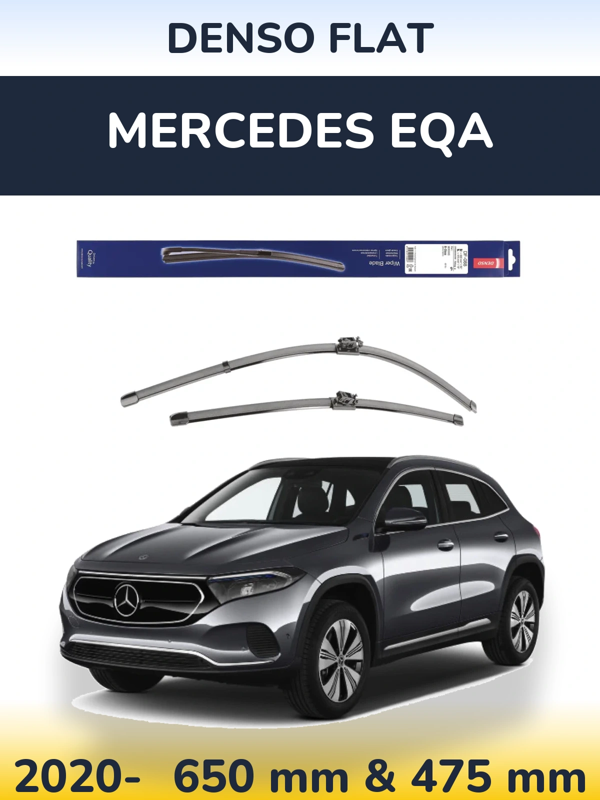 Sada předních stěračů Denso Flat 650 a 475 mm pro Mercedes EQA 2020-2026