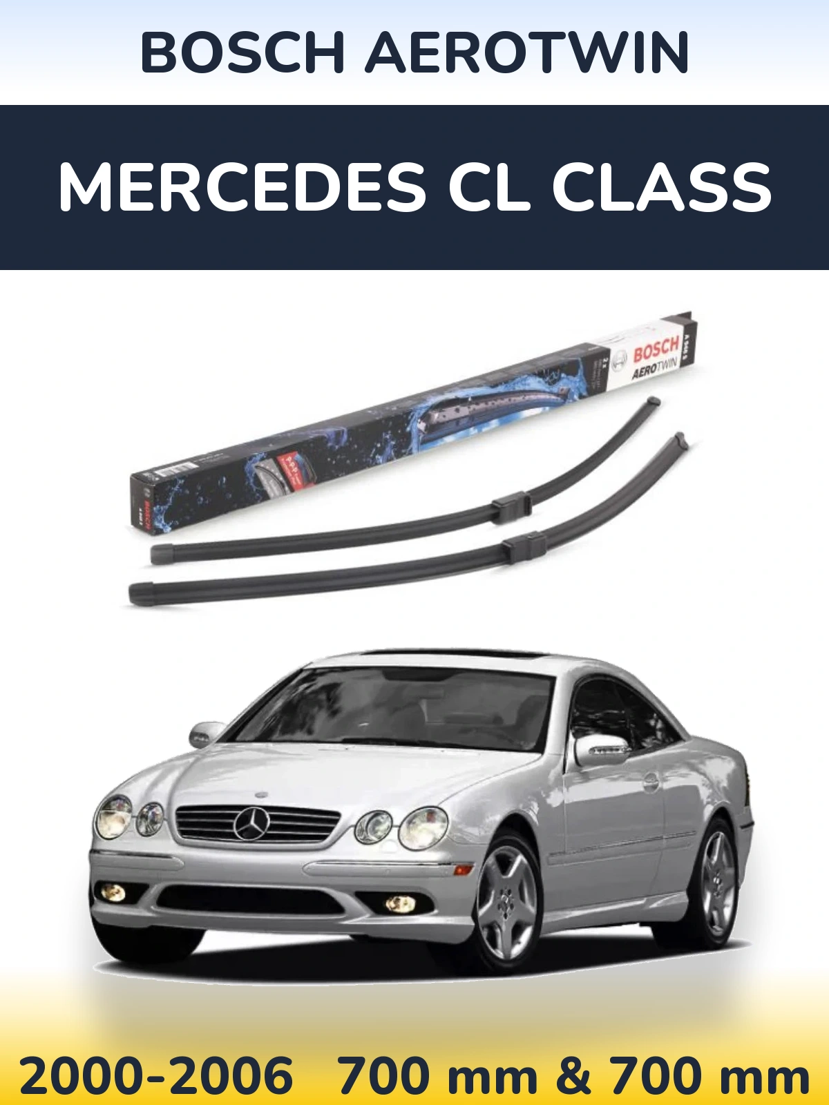 Комплект передніх щіток BOSCH AeroTwin 680 & 680 мм для Mercedes CL Class 2000-2006