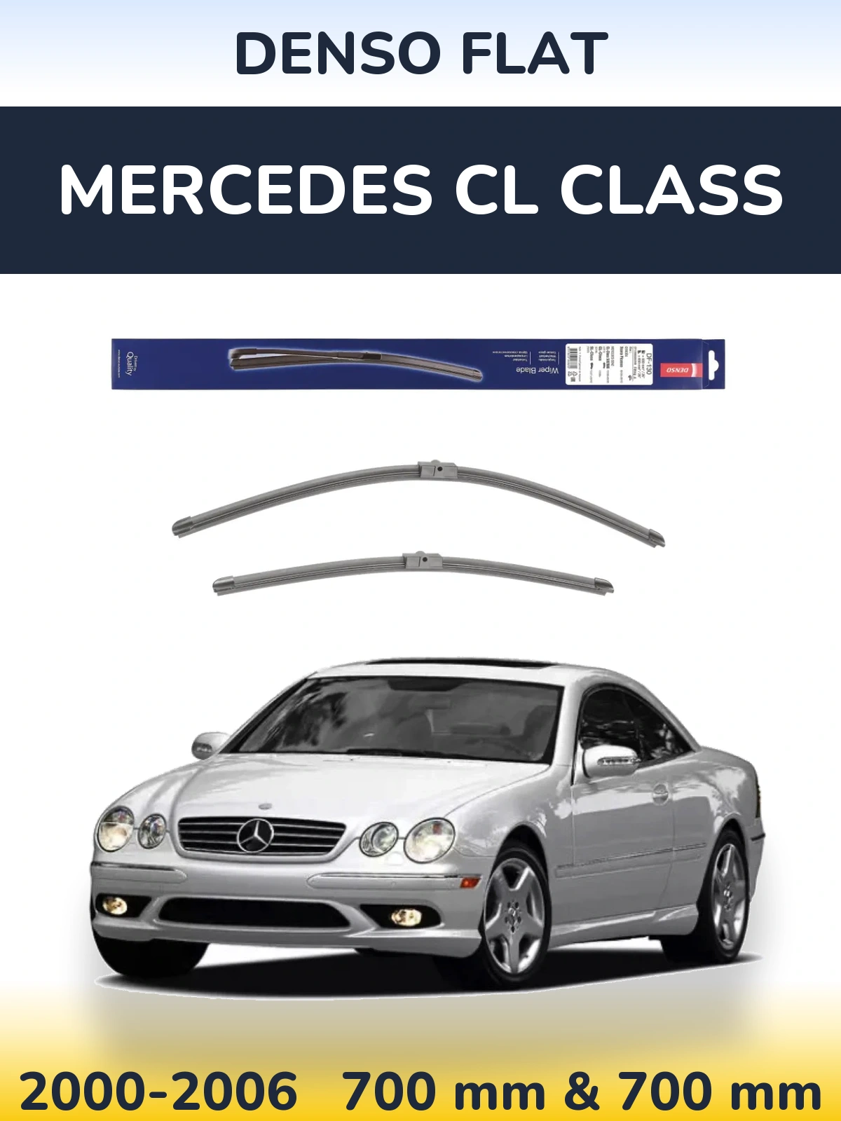Комплект передніх щіток Denso Flat 650 & 650 мм для Mercedes CL Class 2000-2006
