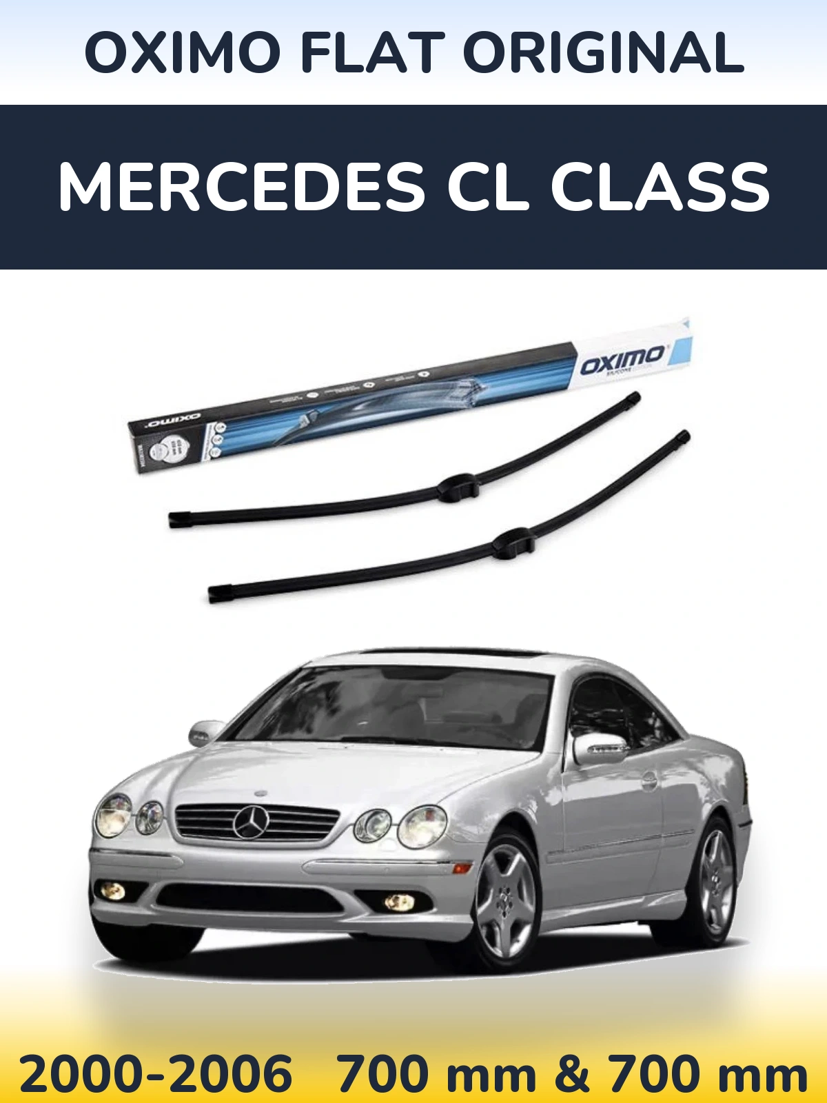 Sada předních stěračů Oximo Flat Original 650 a 650 mm pro Mercedes CL Class 2000-2006