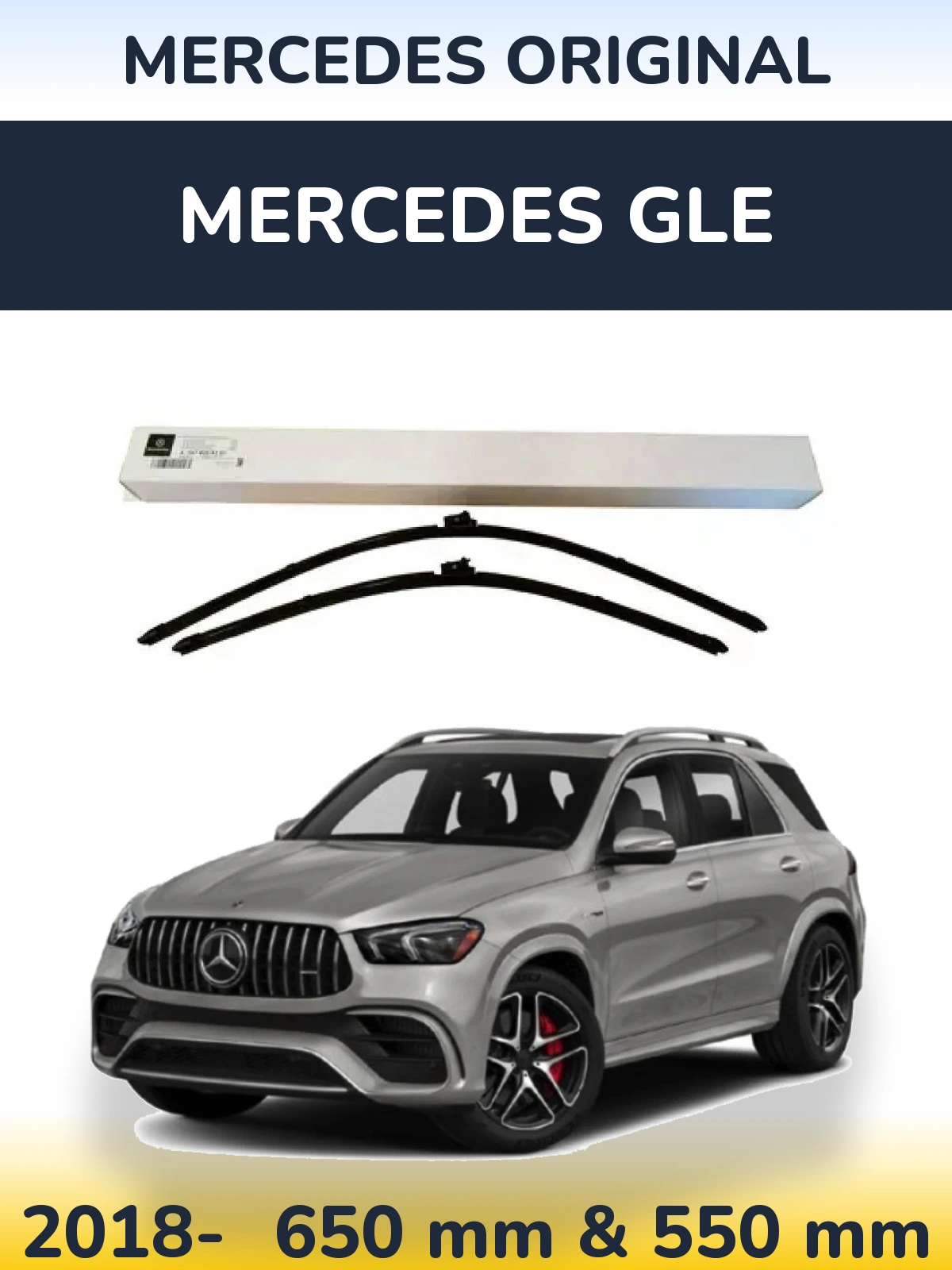 Sada předních stěračů Mercedes OEM Mercedes Original 650 a 550 mm pro Mercedes GLE 2018-2026