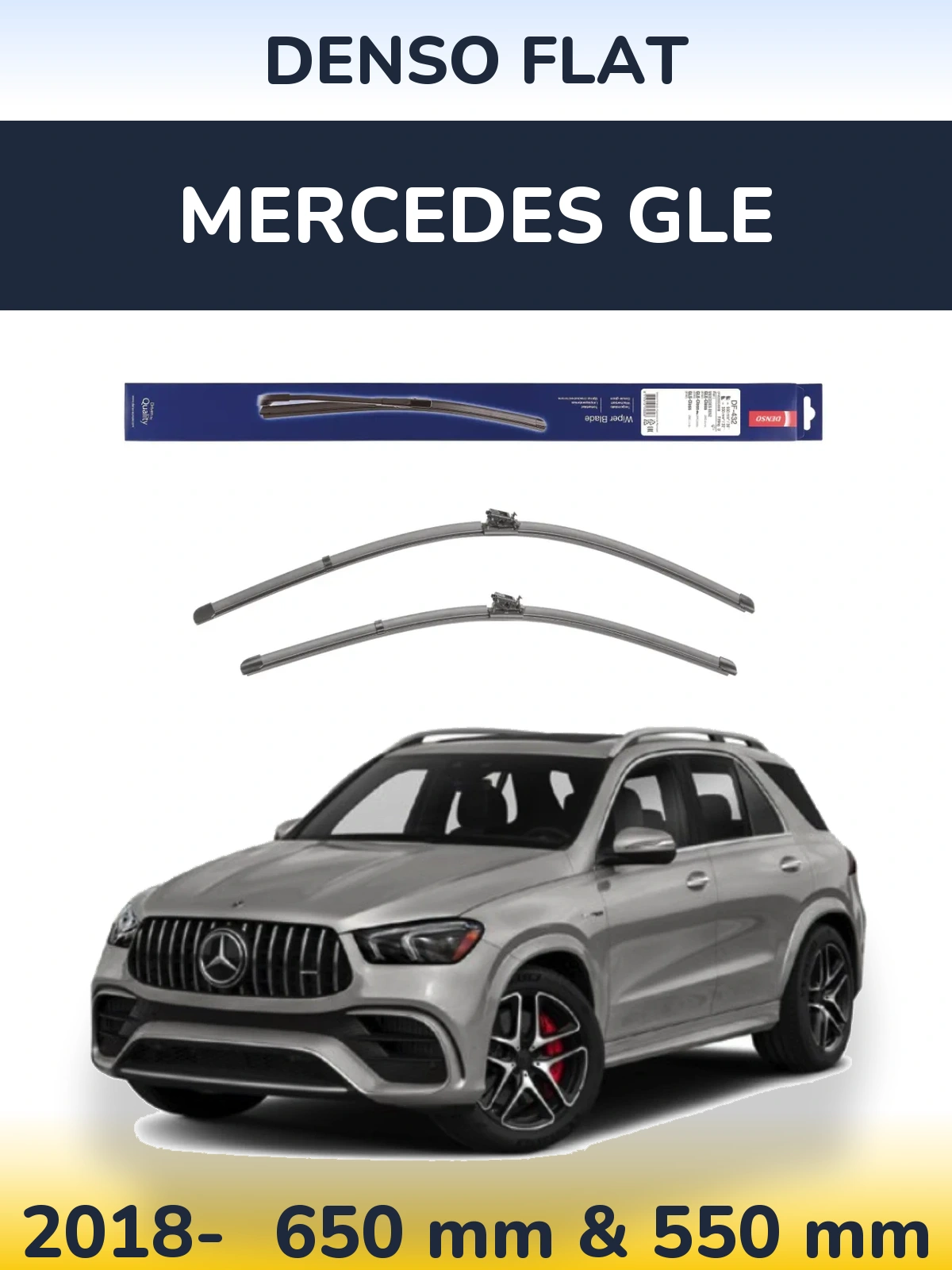 Sada předních stěračů Denso Flat 650 a 550 mm pro Mercedes GLE 2018-2026