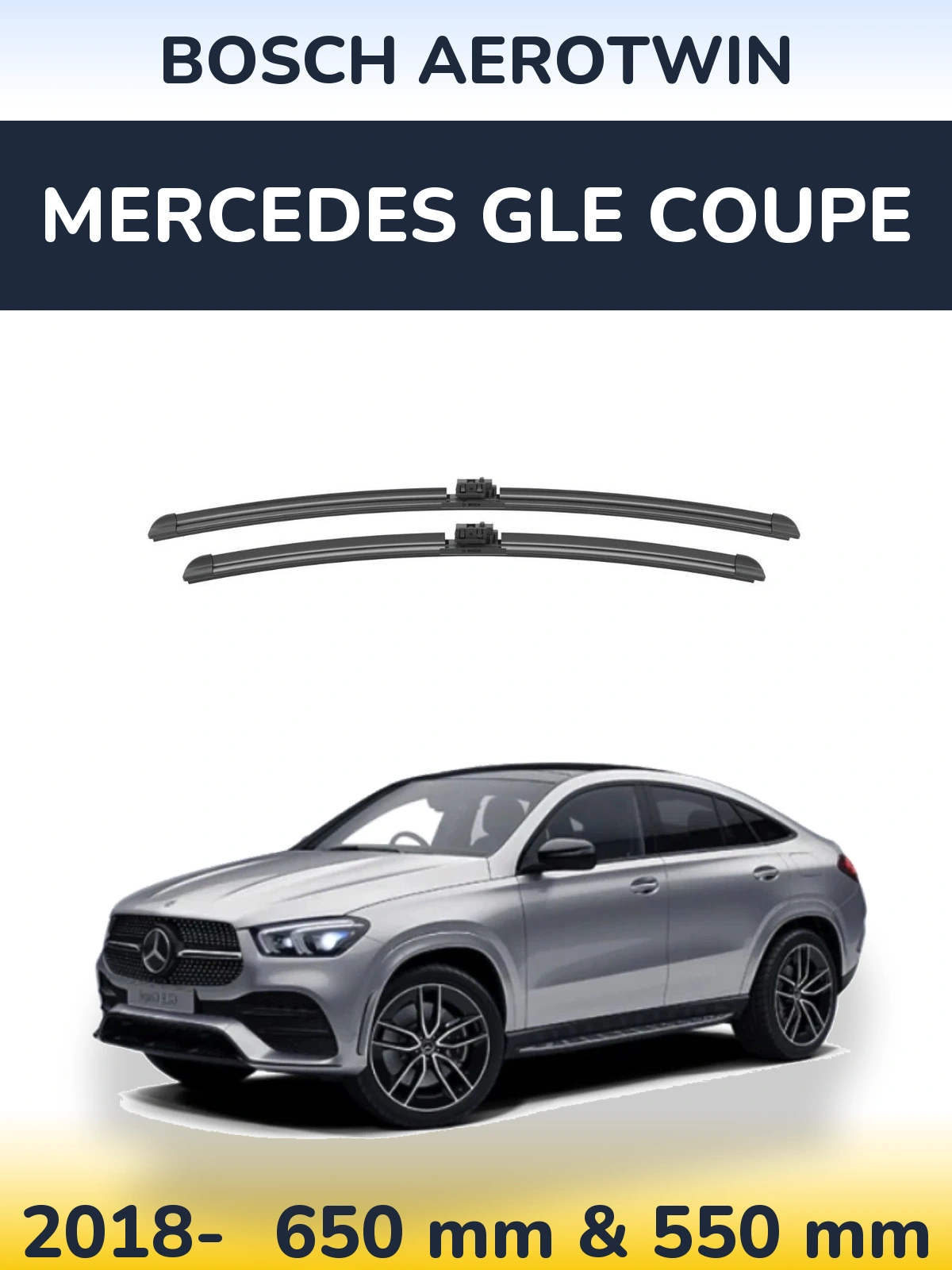 Sada předních stěračů BOSCH AeroTwin 650 a 550 mm pro Mercedes GLE Coupe 2018-2026