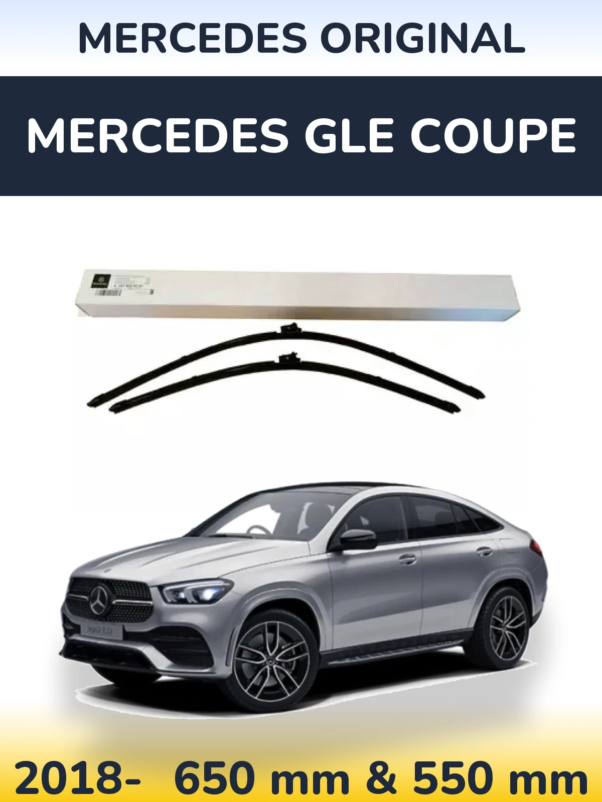 Sada předních stěračů Mercedes OEM Mercedes Original 650 a 550 mm pro Mercedes GLE Coupe 2018-2026