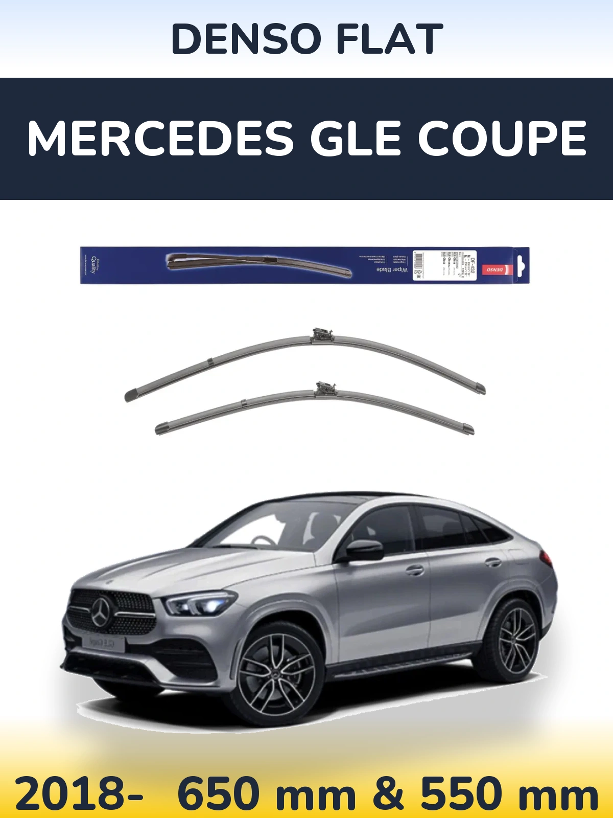 Sada předních stěračů Denso Flat 650 a 550 mm pro Mercedes GLE Coupe 2018-2026