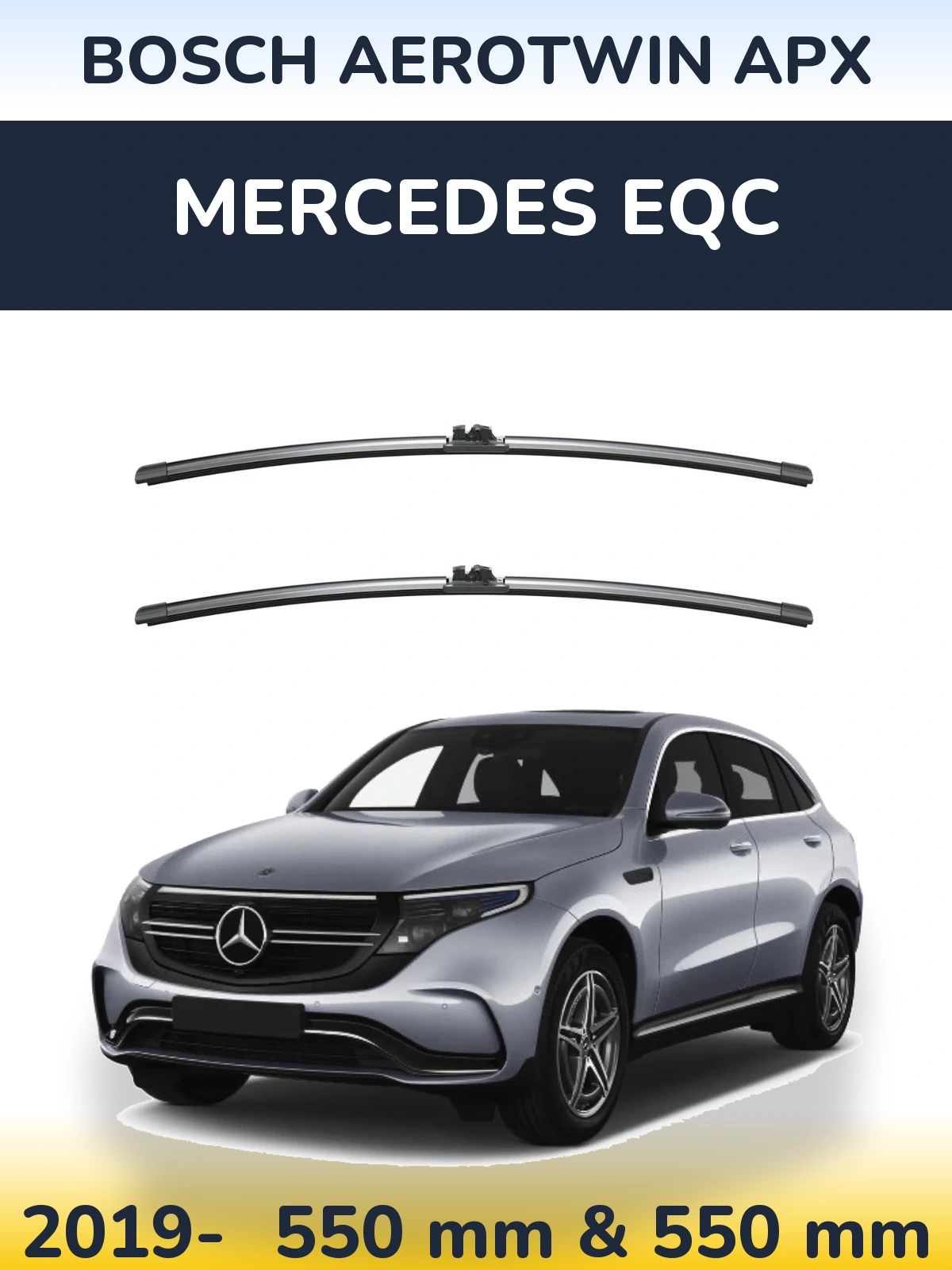 Sada předních stěračů BOSCH AeroTwin APX 550 a 550 mm pro Mercedes EQC 2019-2026