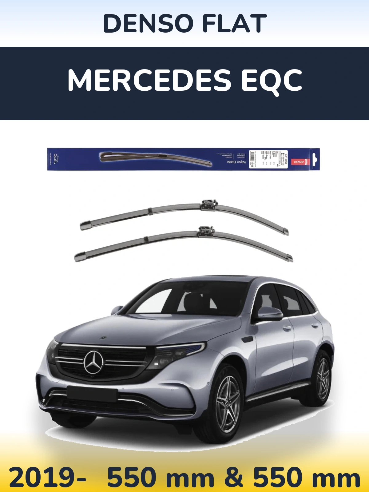 Sada předních stěračů Denso Flat 550 a 550 mm pro Mercedes EQC 2019-2026