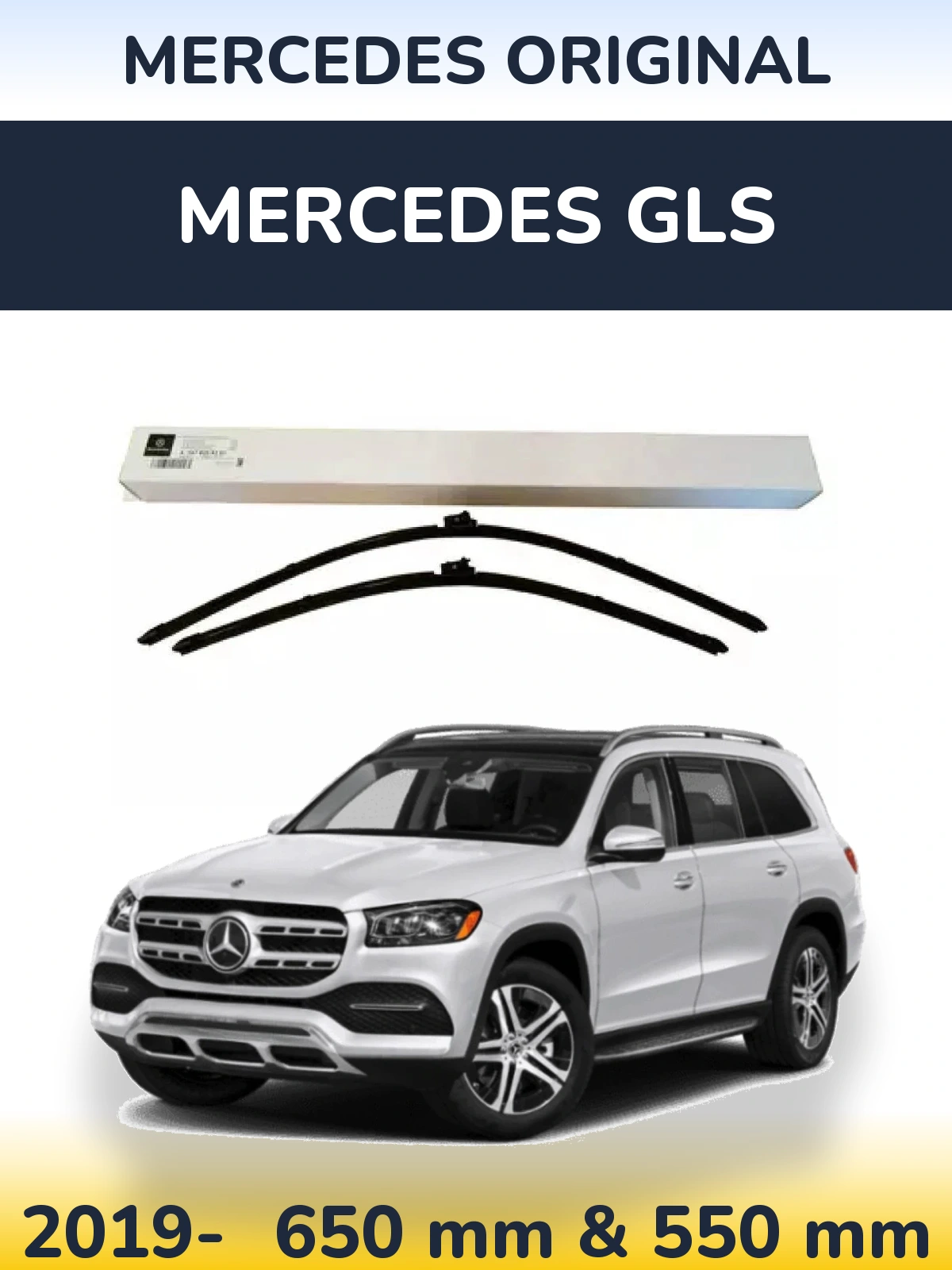 Sada předních stěračů Mercedes OEM Mercedes Original 650 a 550 mm pro Mercedes GLS 2019-2026