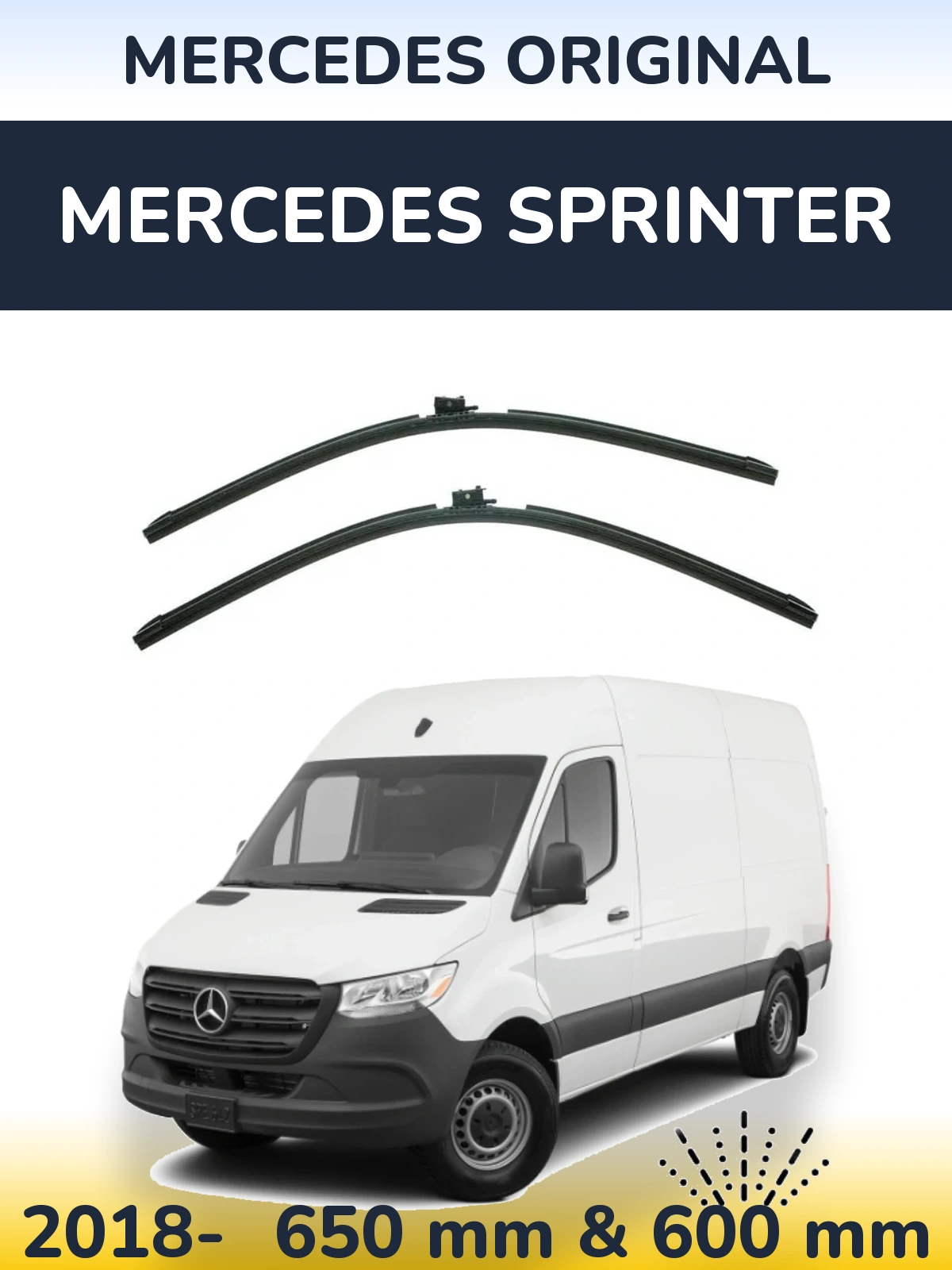 Комплект передніх щіток Mercedes OEM Mercedes Original 650 & 600 мм для Mercedes Sprinter 2018-2026