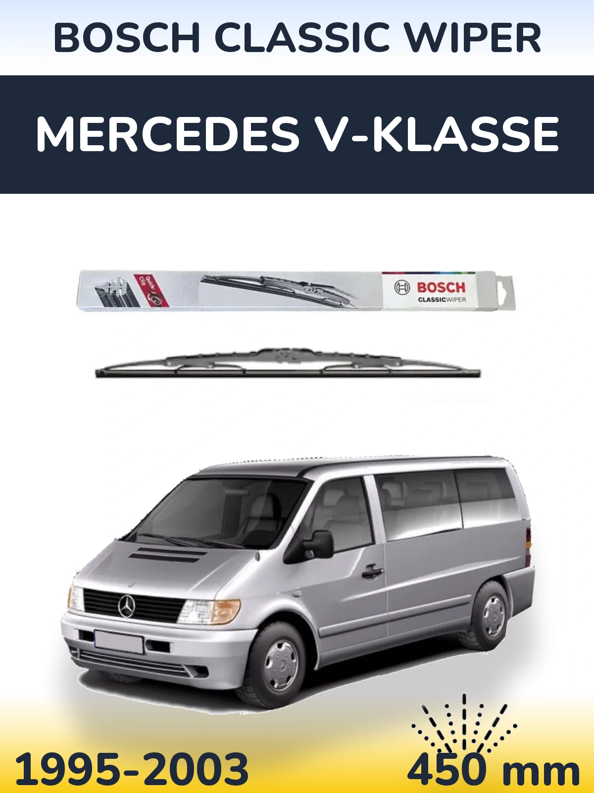 Zadní stěrač BOSCH Classic Wiper 450 mm pro Mercedes V-Klasse 1995-2003