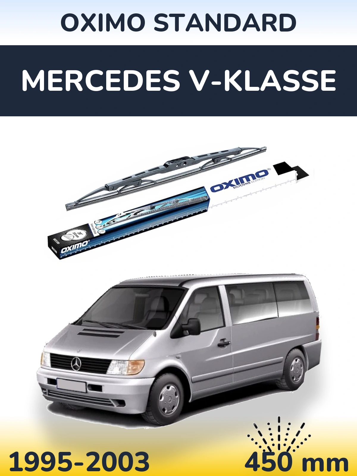 Задня щітка Oximo Standard 450 мм для Mercedes V-Klasse 1995-2003