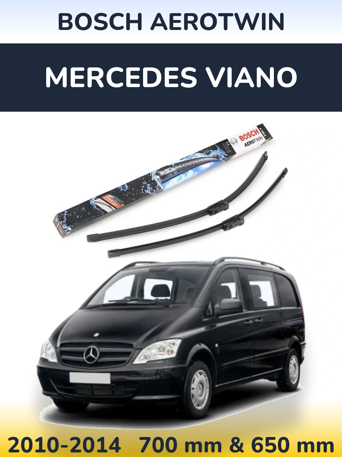 Комплект передніх щіток BOSCH AeroTwin 700 & 650 мм для Mercedes Viano 2010-2014