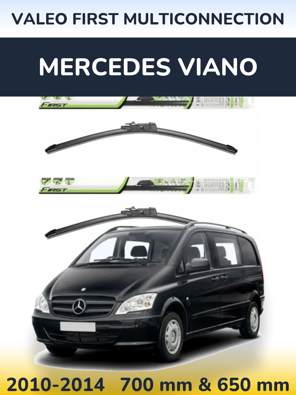 Sada předních stěračů Valeo First MultiConnection 700 a 650 mm pro Mercedes Viano 2010-2014