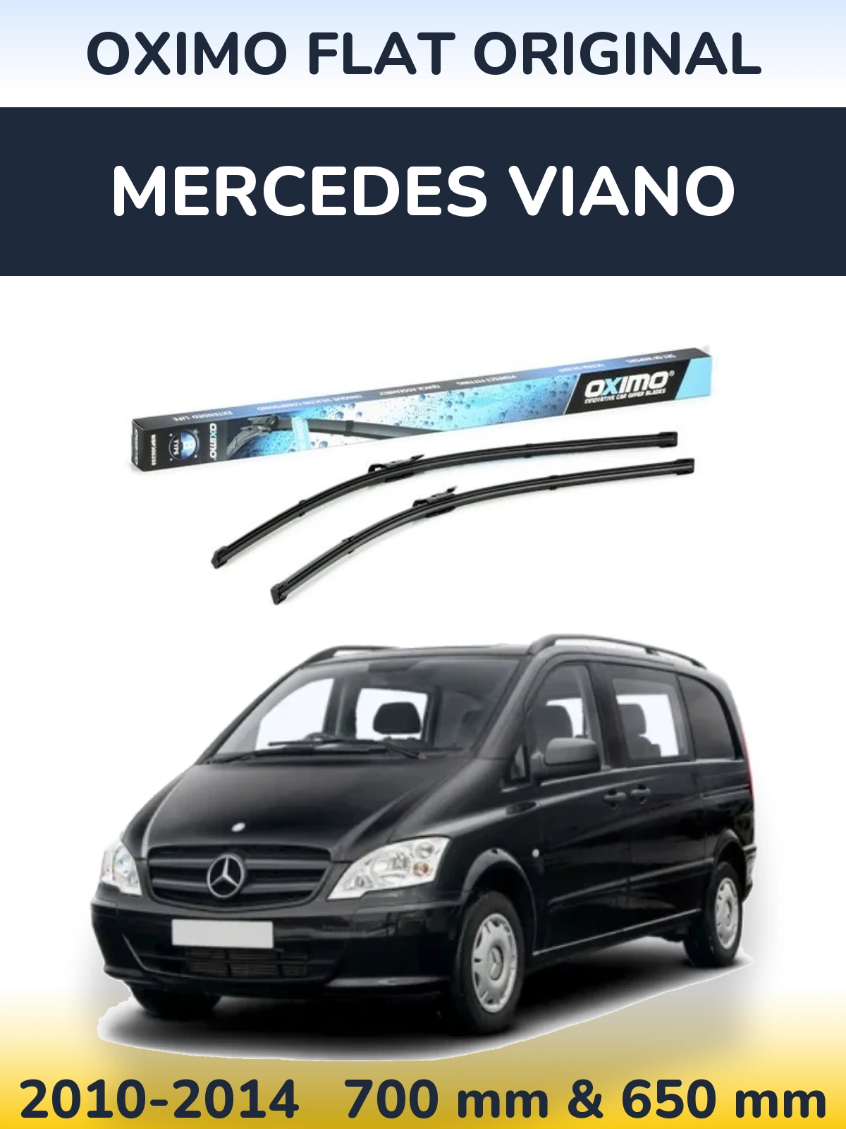 Sada předních stěračů Oximo Flat Original 700 a 650 mm pro Mercedes Viano 2010-2014
