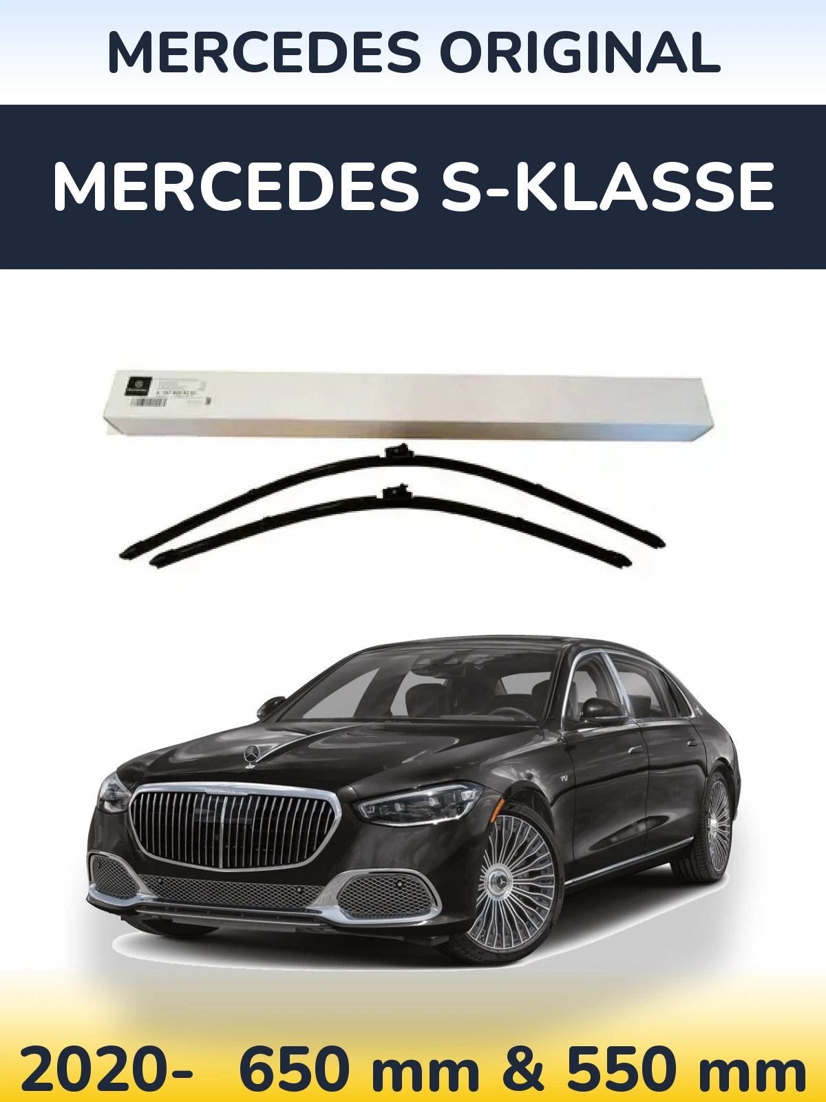 Sada předních stěračů Mercedes OEM Mercedes Original 650 a 550 mm pro Mercedes S-Klasse 2020-2026