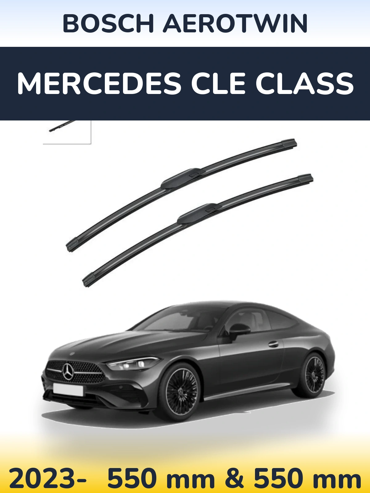 Sada předních stěračů BOSCH AeroTwin 550 a 550 mm pro Mercedes CLE Class 2023-2026