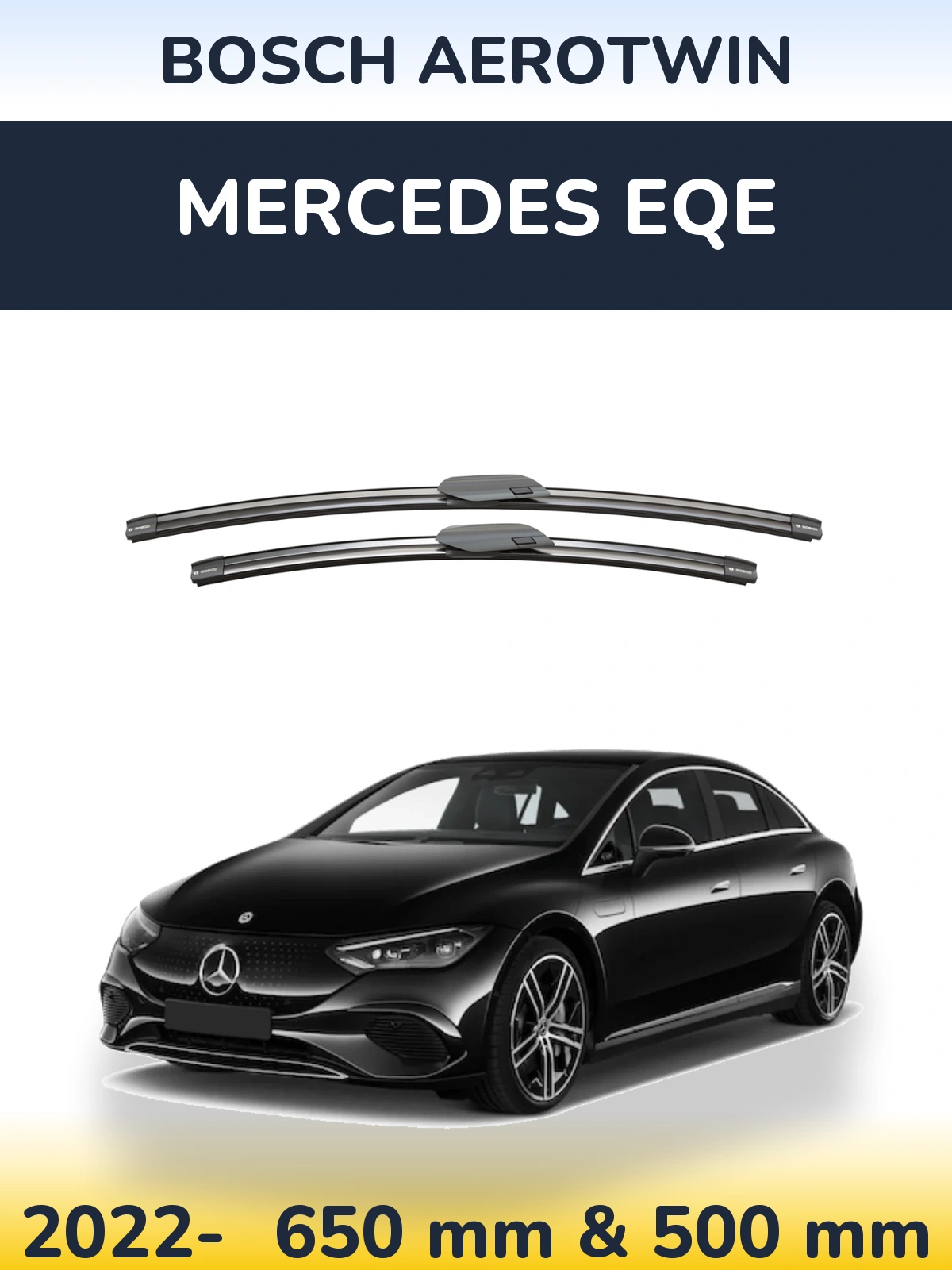 Sada předních stěračů BOSCH AeroTwin 650 a 500 mm pro Mercedes EQE 2022-2026