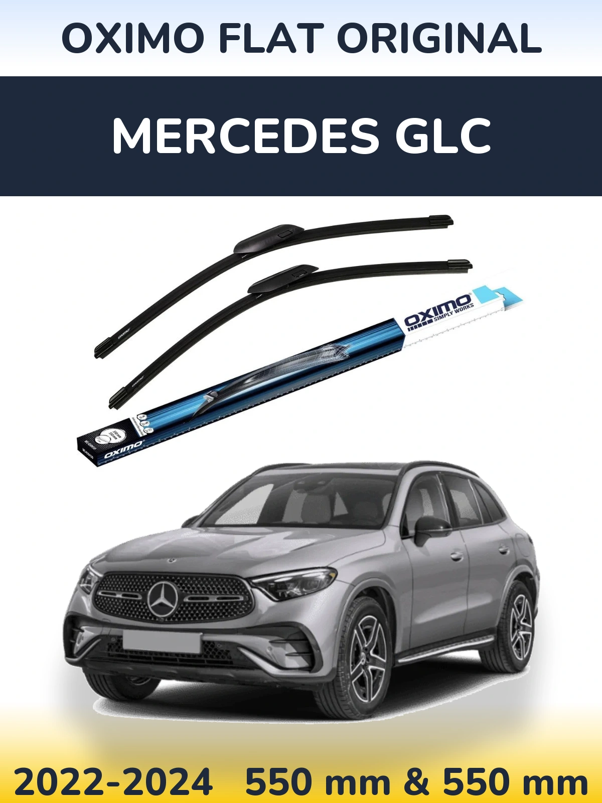 Комплект передніх щіток Oximo Flat Original 550 & 550 мм для Mercedes GLC 2022-2024
