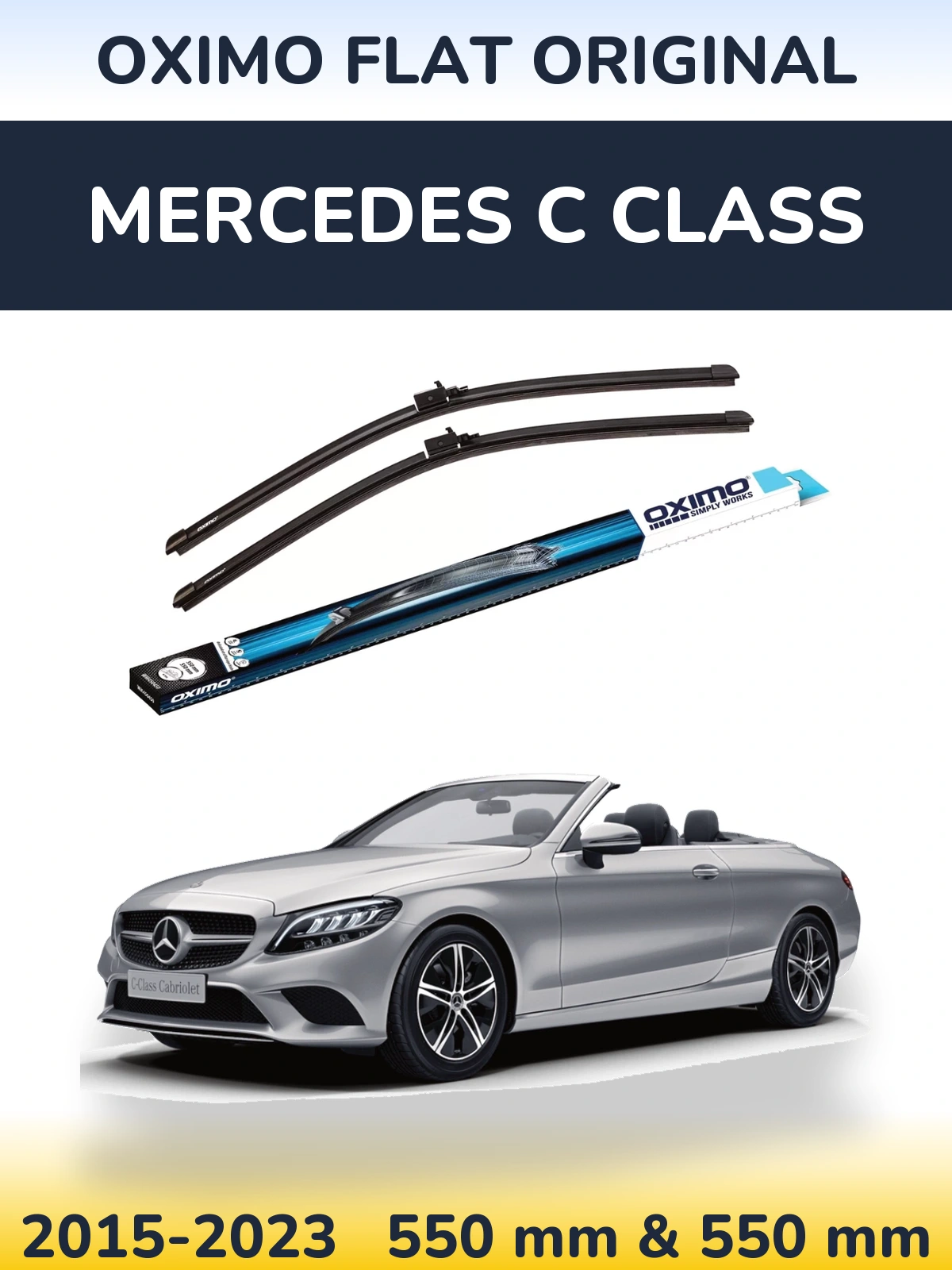 Комплект передніх щіток Oximo Flat Original 550 & 550 мм для Mercedes C Class 2015-2023