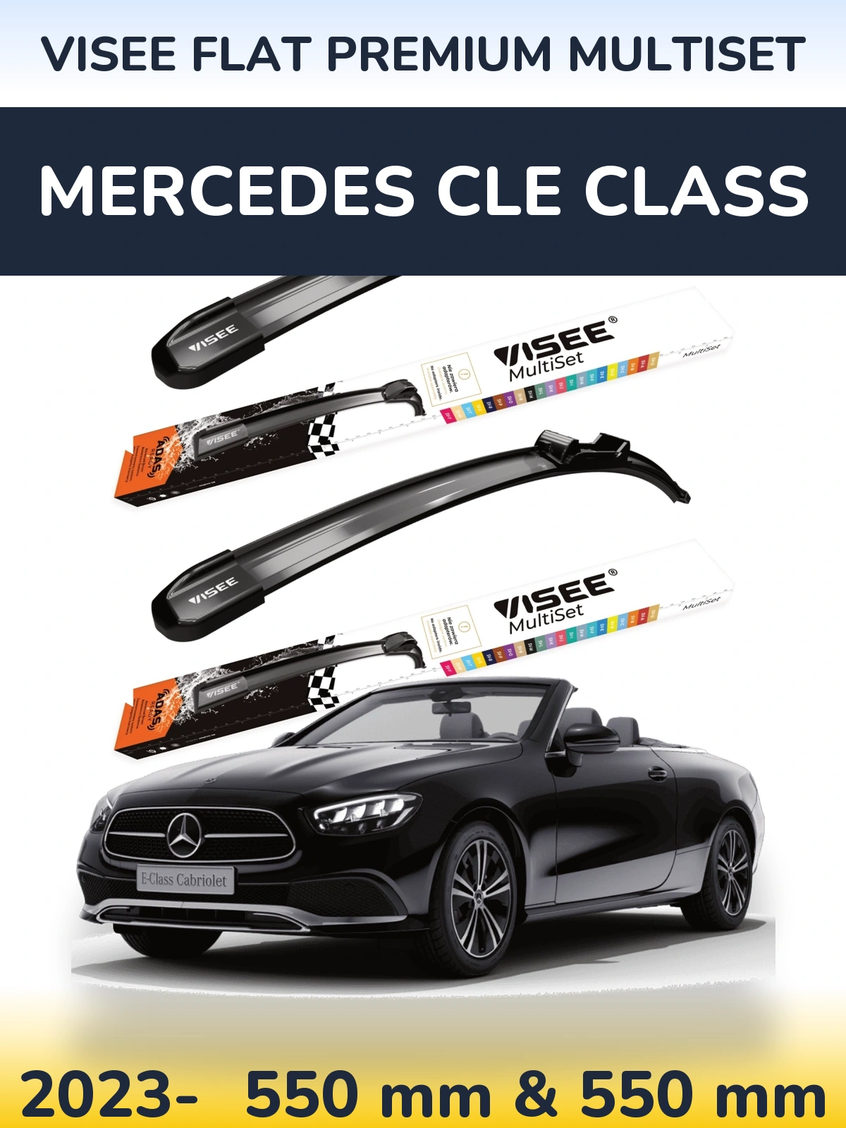 Sada předních stěračů VISEE FLAT PREMIUM MultiSet 550 a 550 mm pro Mercedes CLE Class 2023-2026