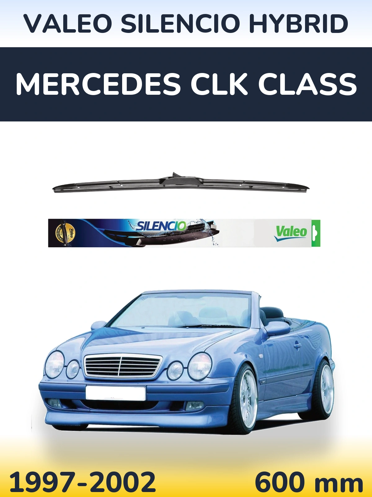 Přední stěrač Valeo Silencio Hybrid 600 mm pro Mercedes CLK Class 1997-2002