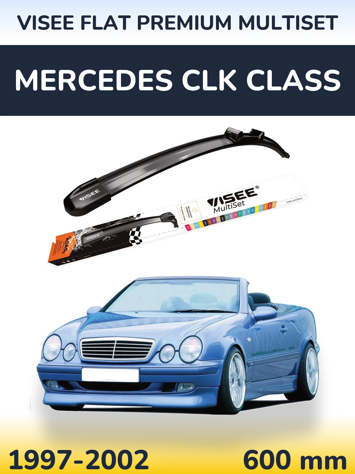 Přední stěrač VISEE FLAT PREMIUM MultiSet 600 mm pro Mercedes CLK Class 1997-2002